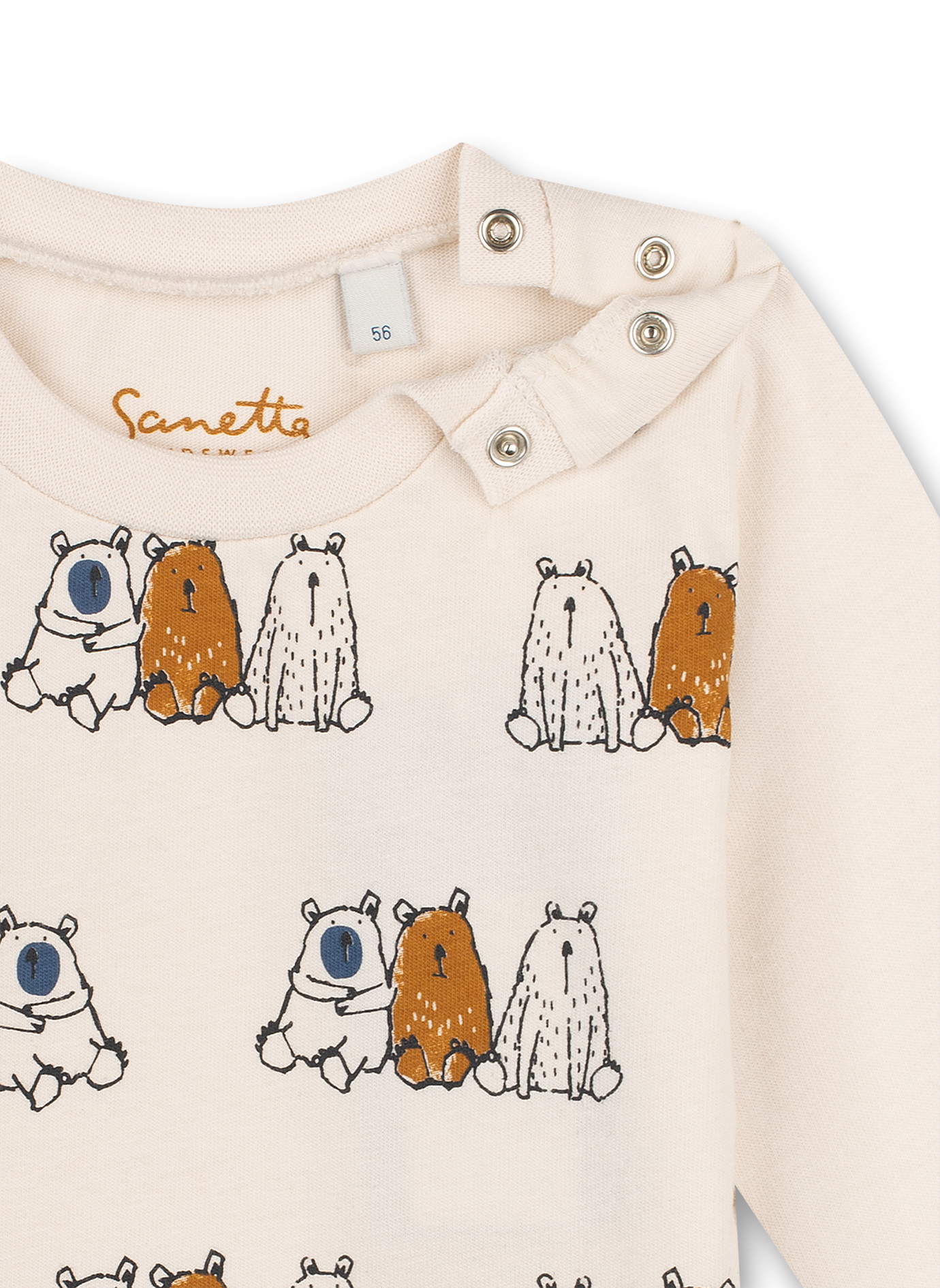 Jungen-Shirt langarm Off-White Happy Bear