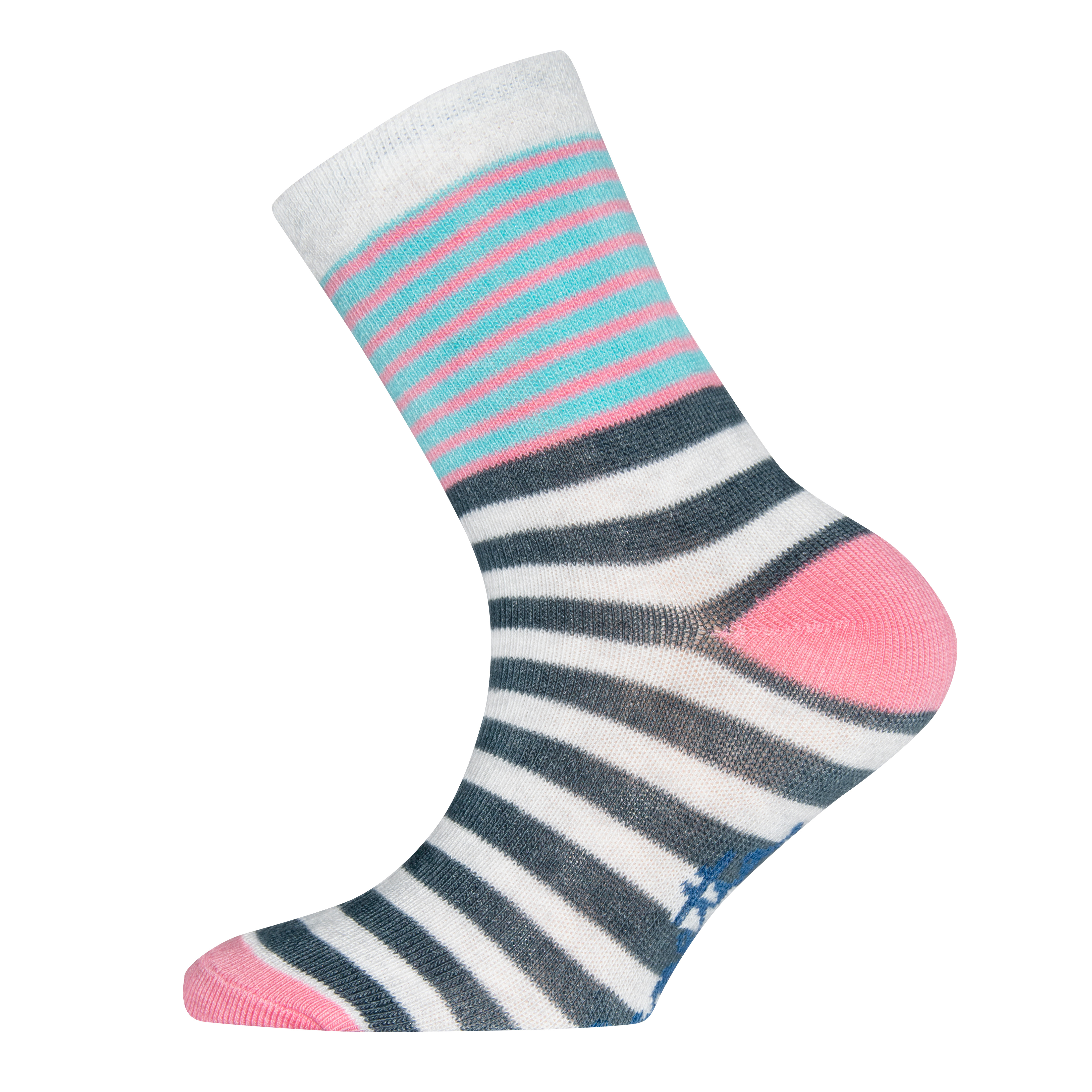 Mädchen-Socken (Doppelpack) Pink Herzchen Ringel