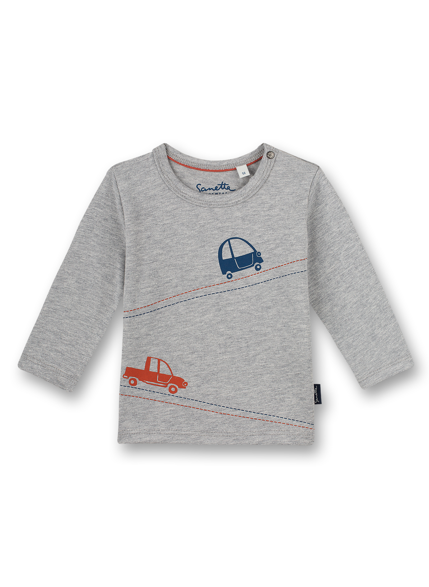 Jungen-Shirt langarm Graumelange Little Car