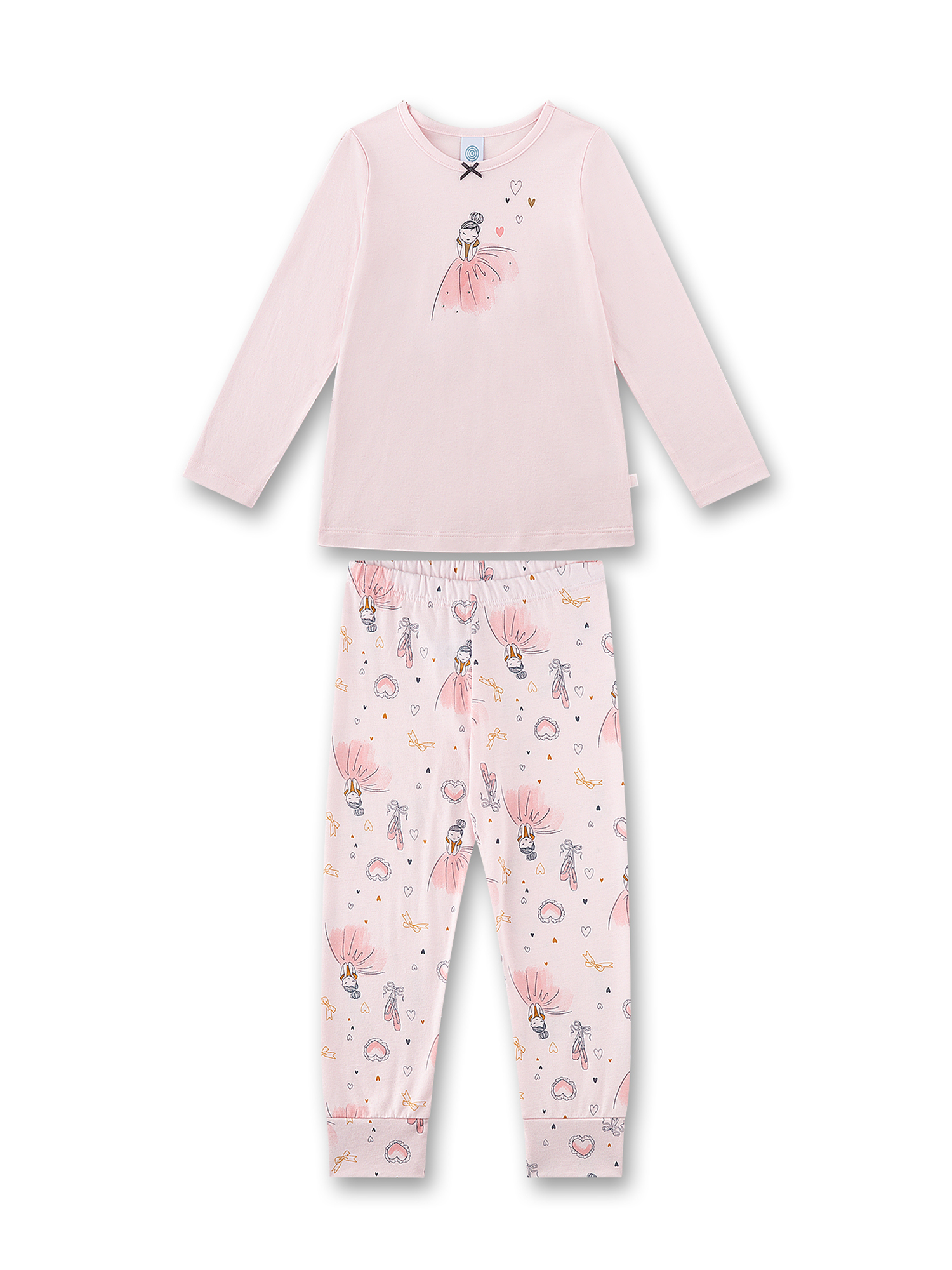 Pajamas, Langärmliges Oberteil, Hose, Rosa, Prinzessin Print