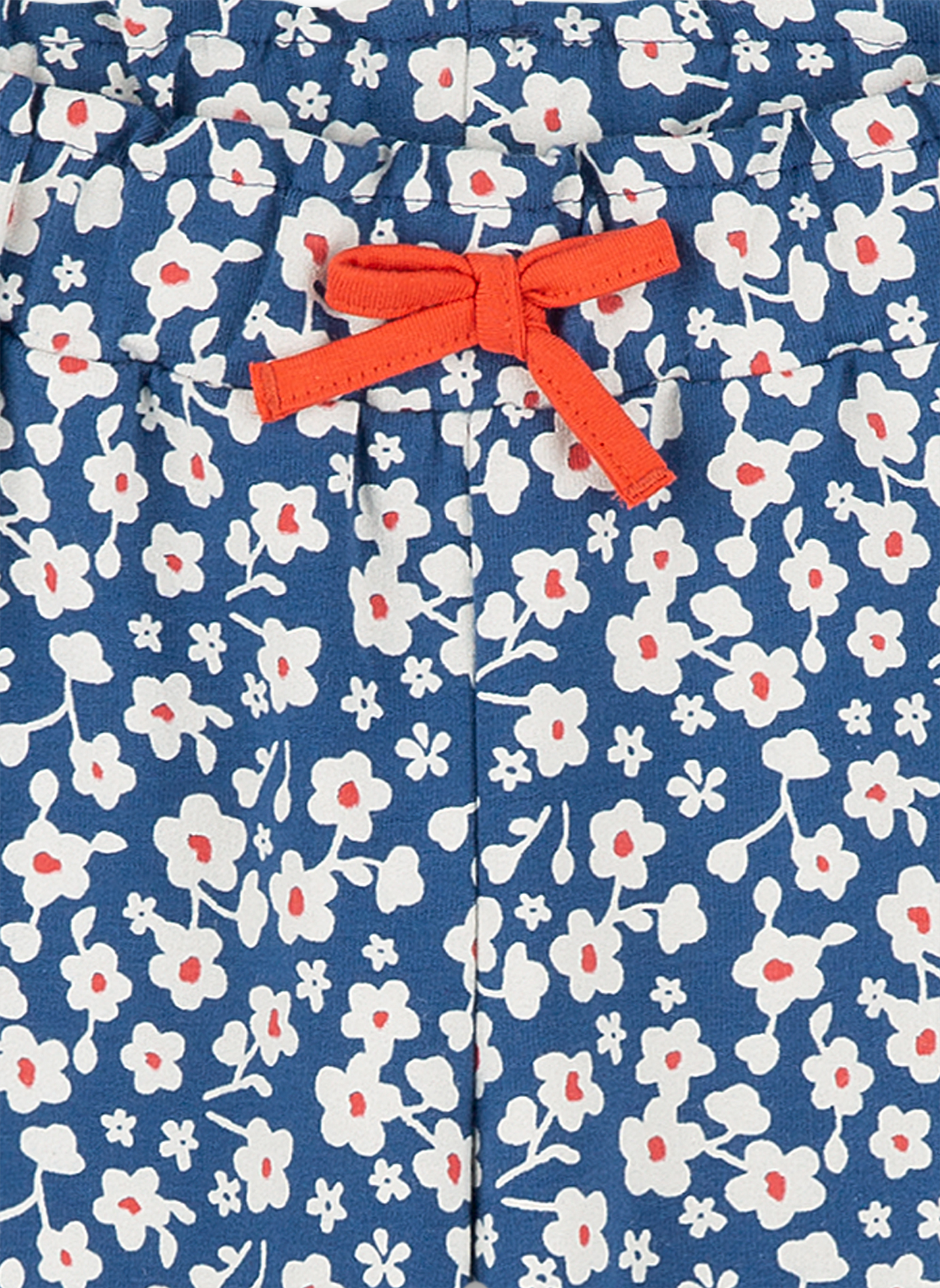 Mädchen-Sweathose Blau Blumen-Allover Strawberry