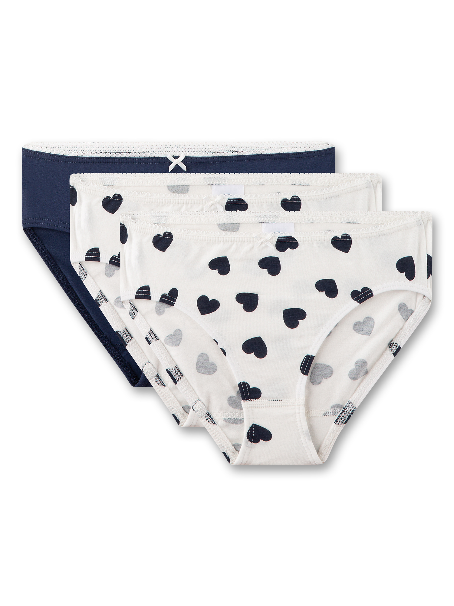 Mädchen-Rioslip (3er-Pack) beige Herzchen