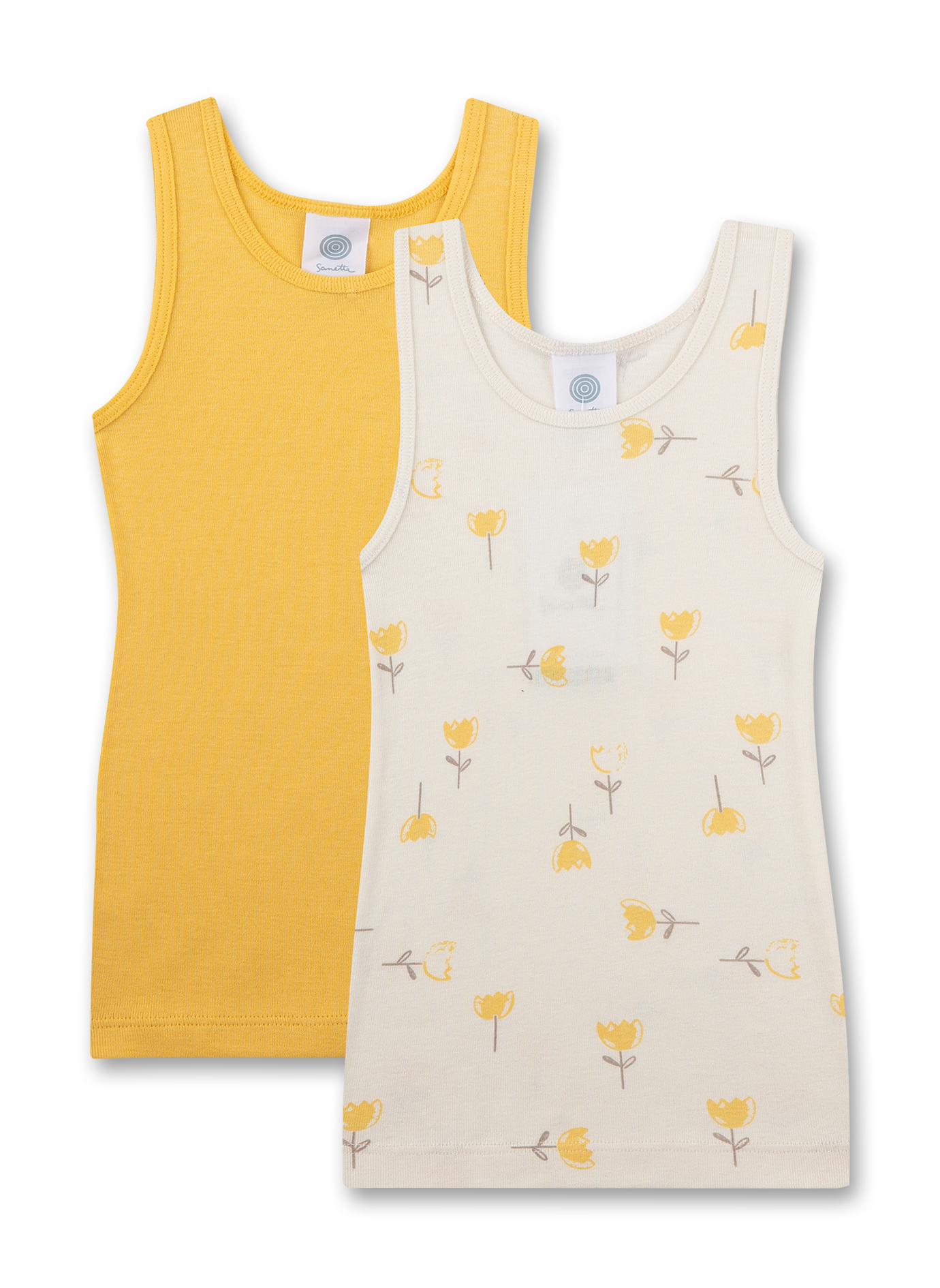 Mädchen-Unterhemd (Doppelpack) Beige und Gelb