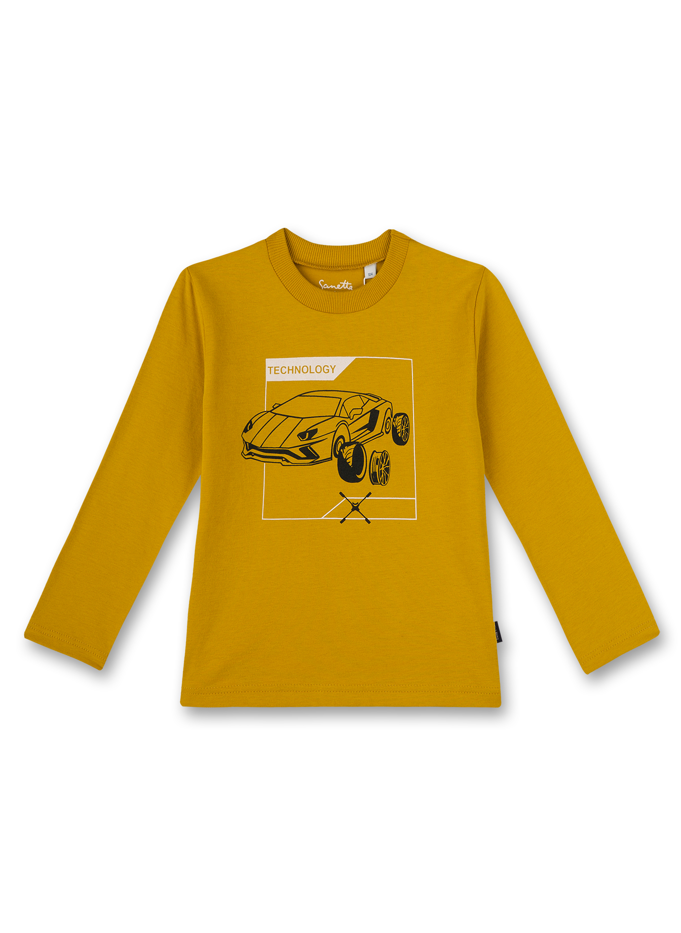 Jungen-Shirt langarm Gelb Space Driver