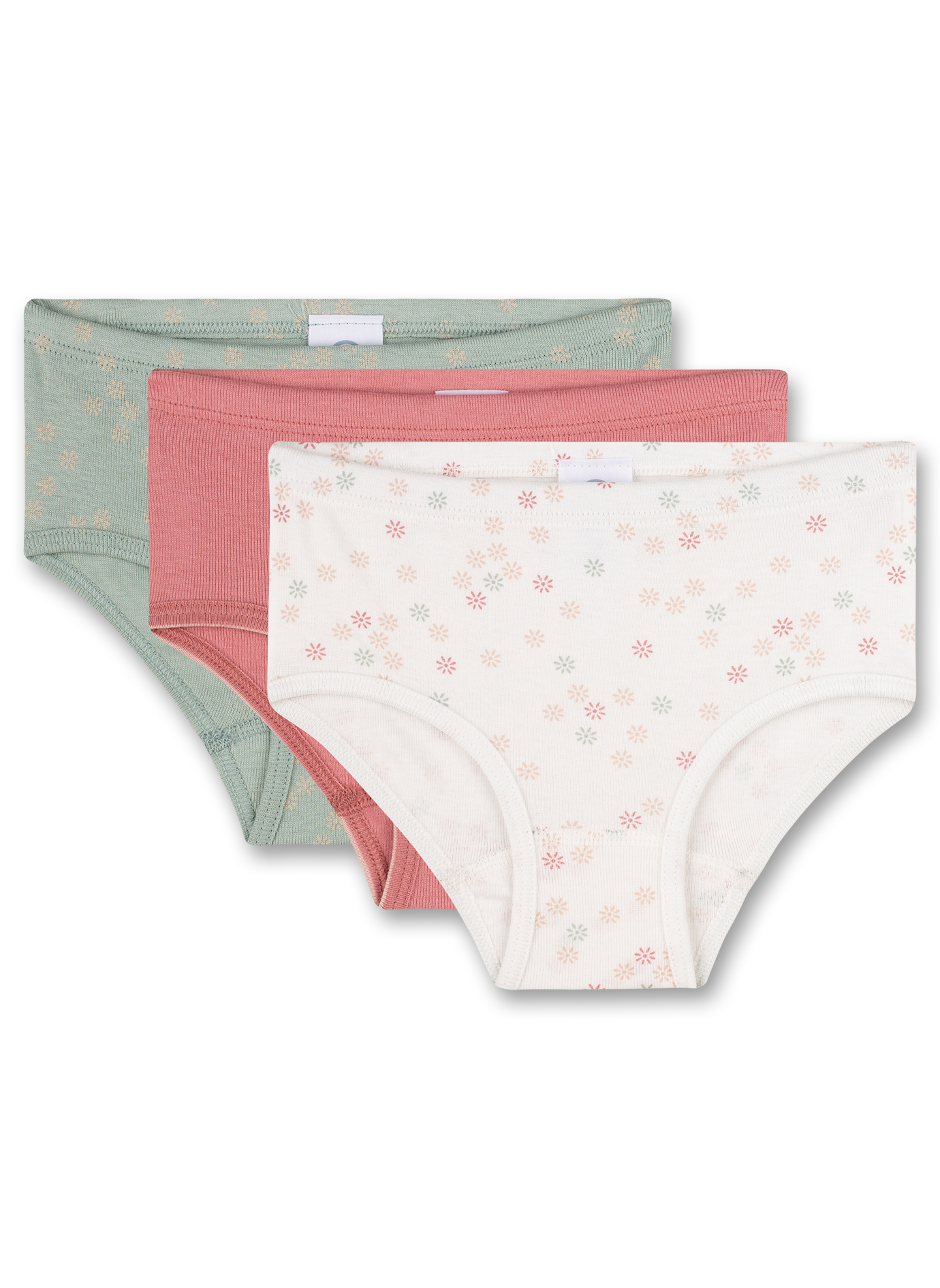 Mädchen-Hüftslip (Dreierpack) Off-White, Rot und Grün