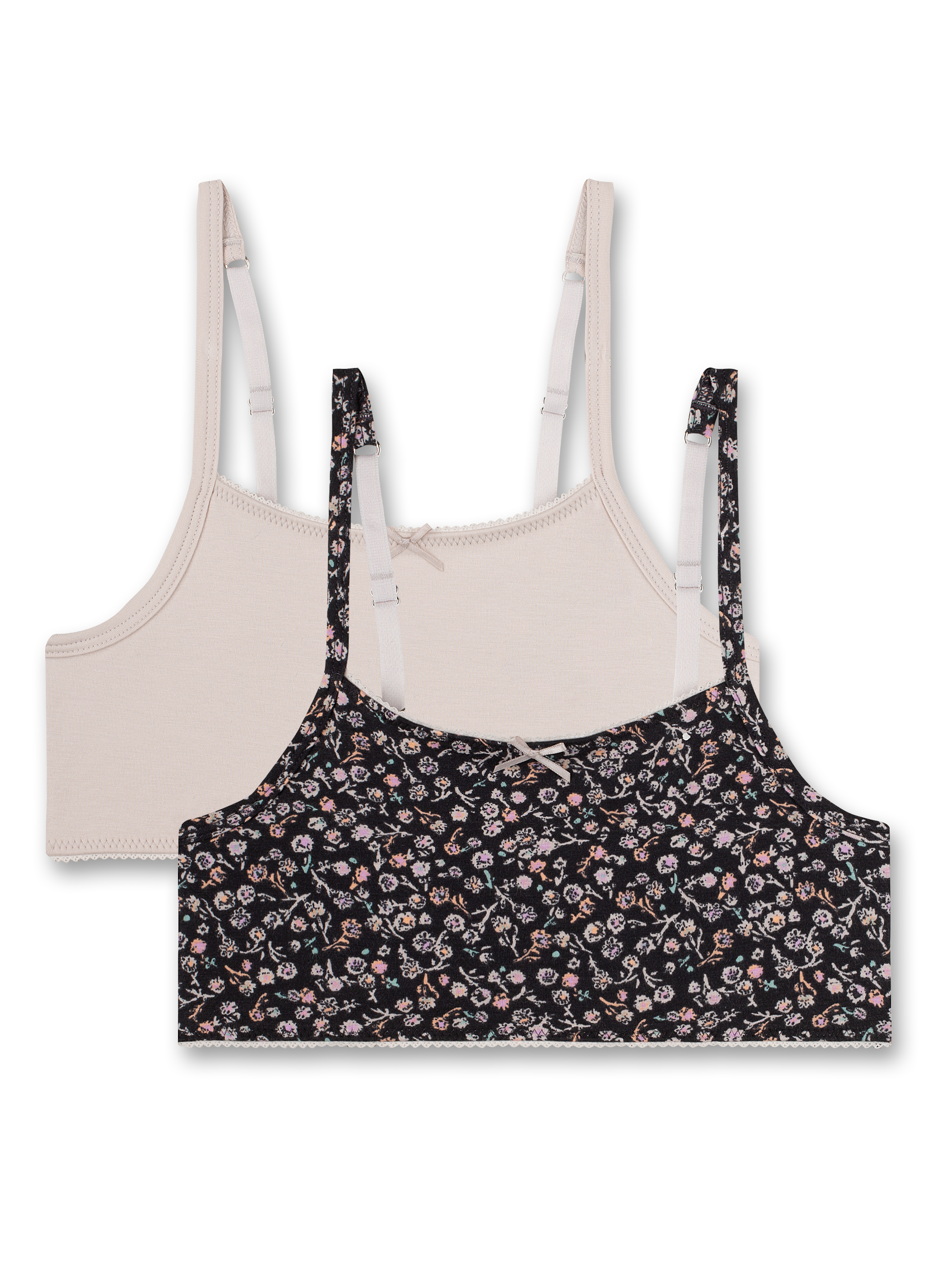 Mädchen-Bustier (Doppelpack) Dunkelgrau und Rosa