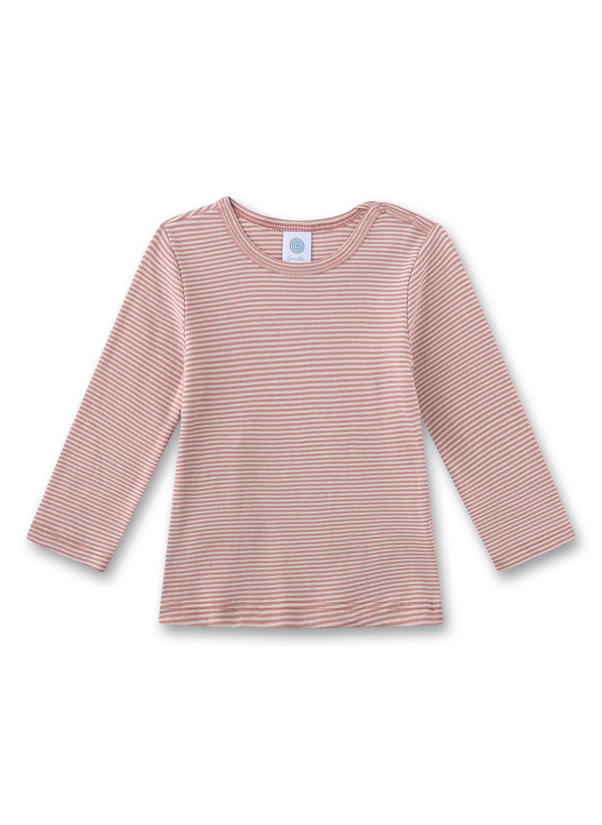 Baby-Langarmshirt rosa Ringel