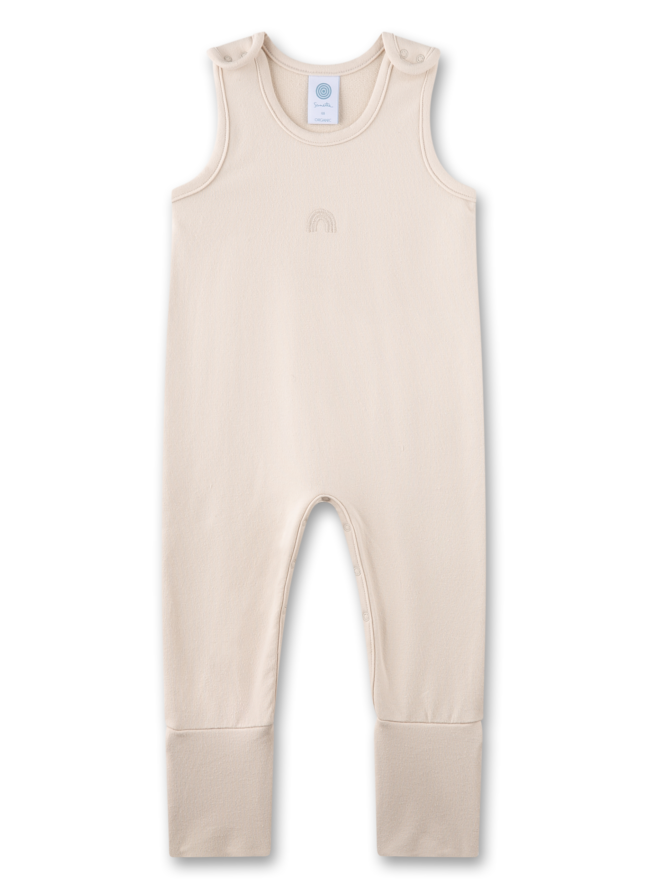 Baby-Strampler ärmellos beige Regenbogen