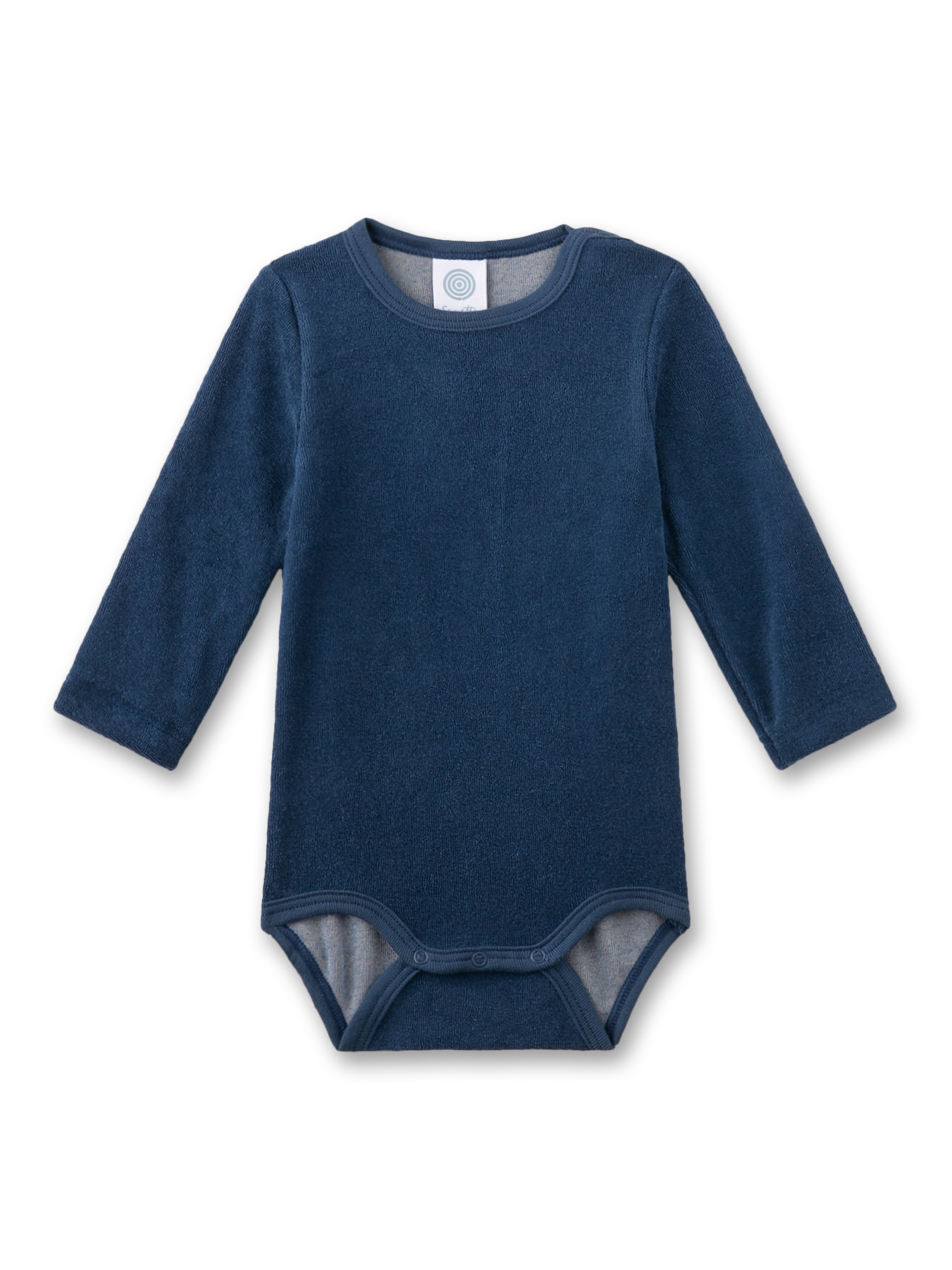 Baby-Body langarm blau aus Frottee