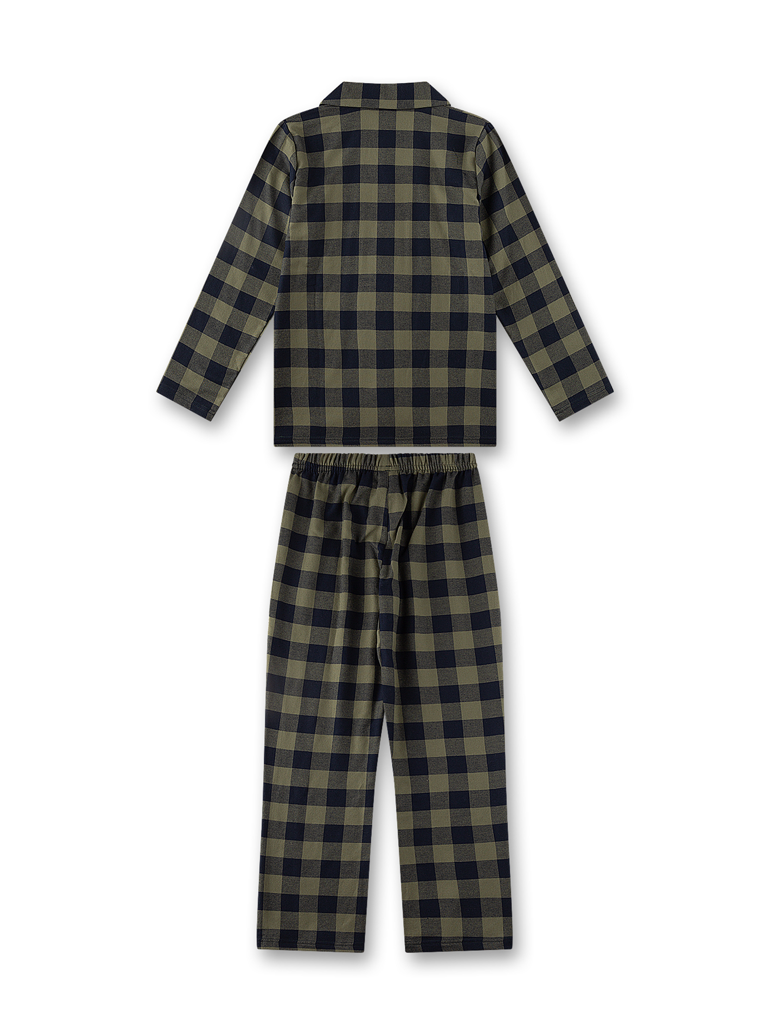 Flanellhemd, Gingham, Karierter, Langarm, Pyjama-Set