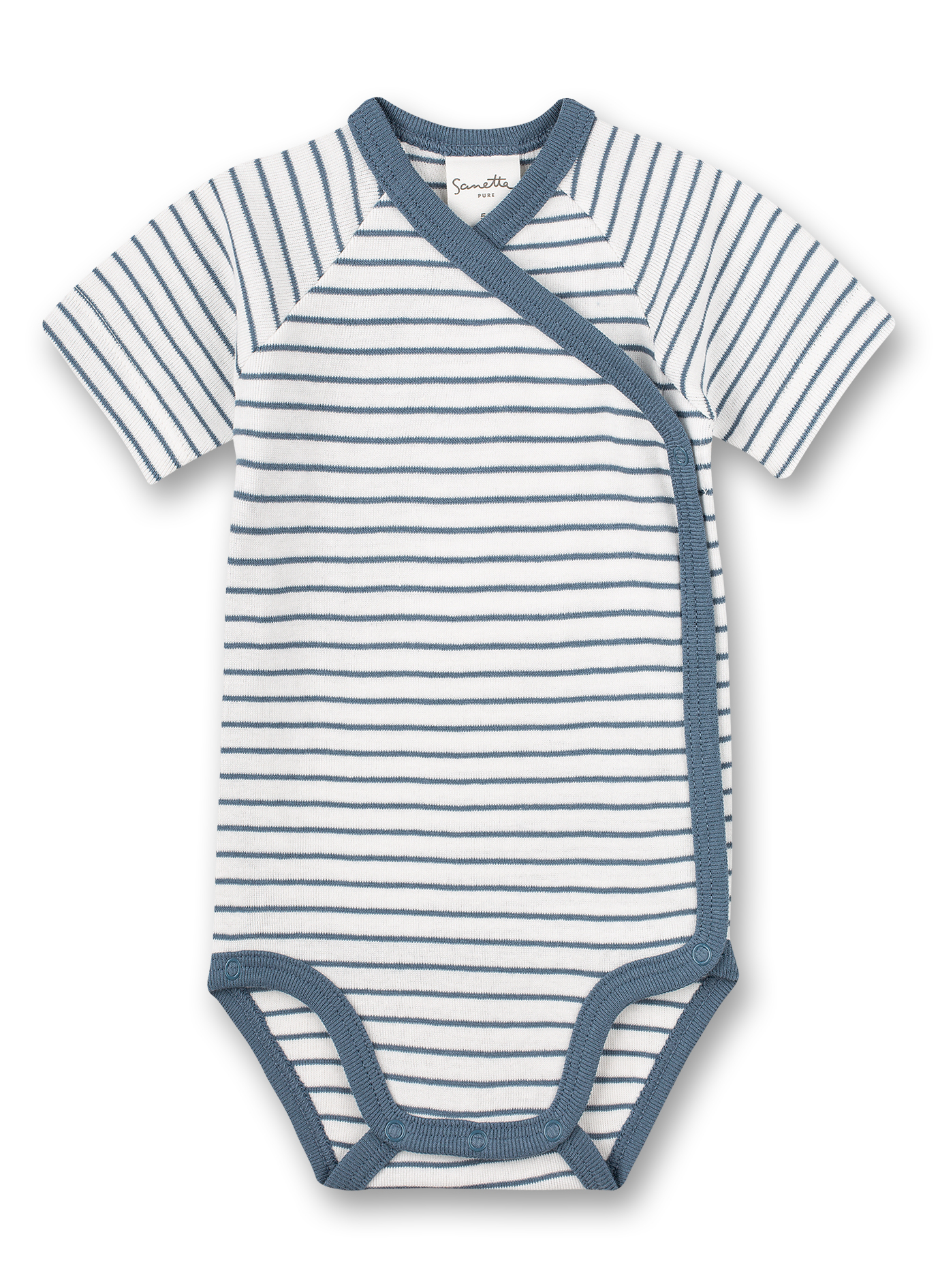 Wickelbody kurzarm Blau Ringel