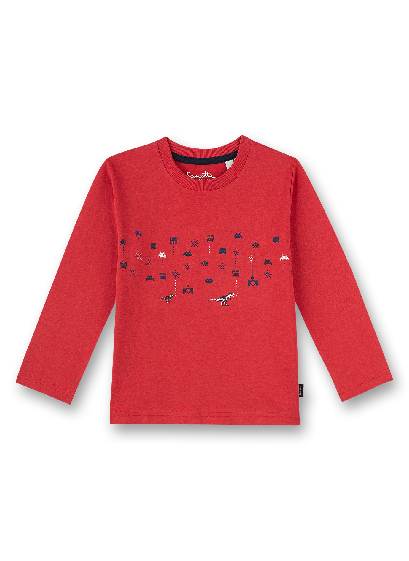 Jungen-Shirt langarm Rot Gamer