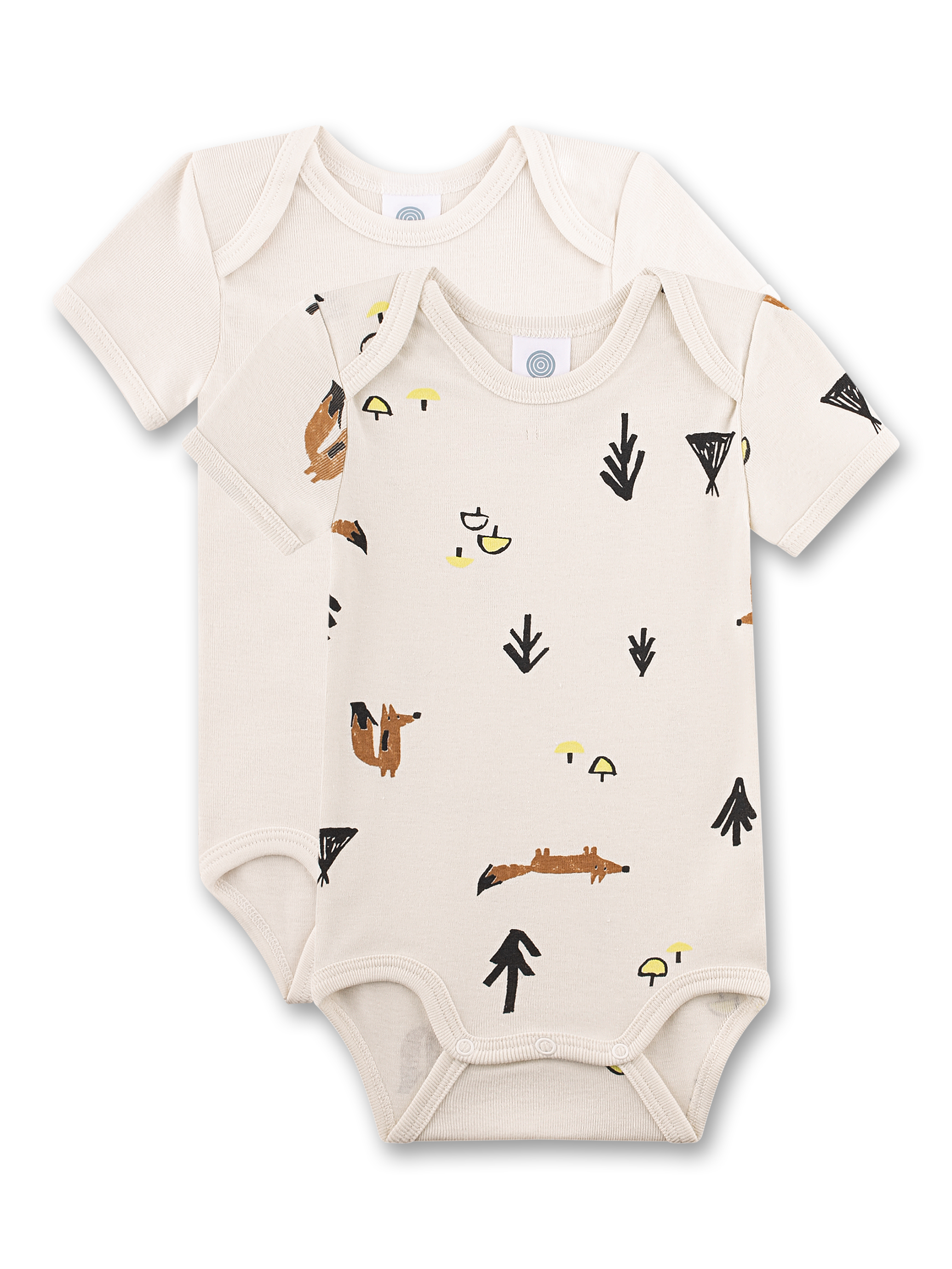 Baby-Body (Doppelpack) kurzarm beige Fuchs