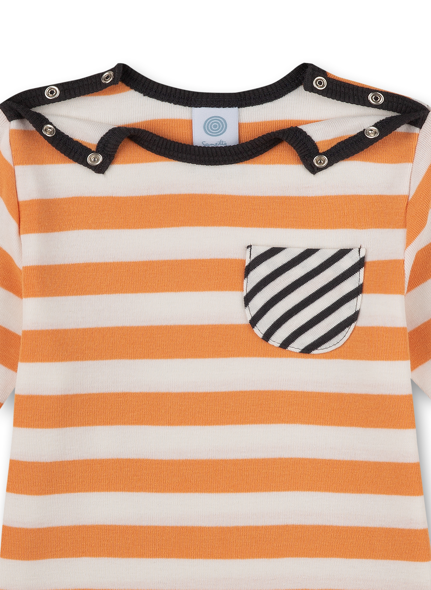 Jungen-Schlanfanzug Beige Gelb-geringelt Monsterle