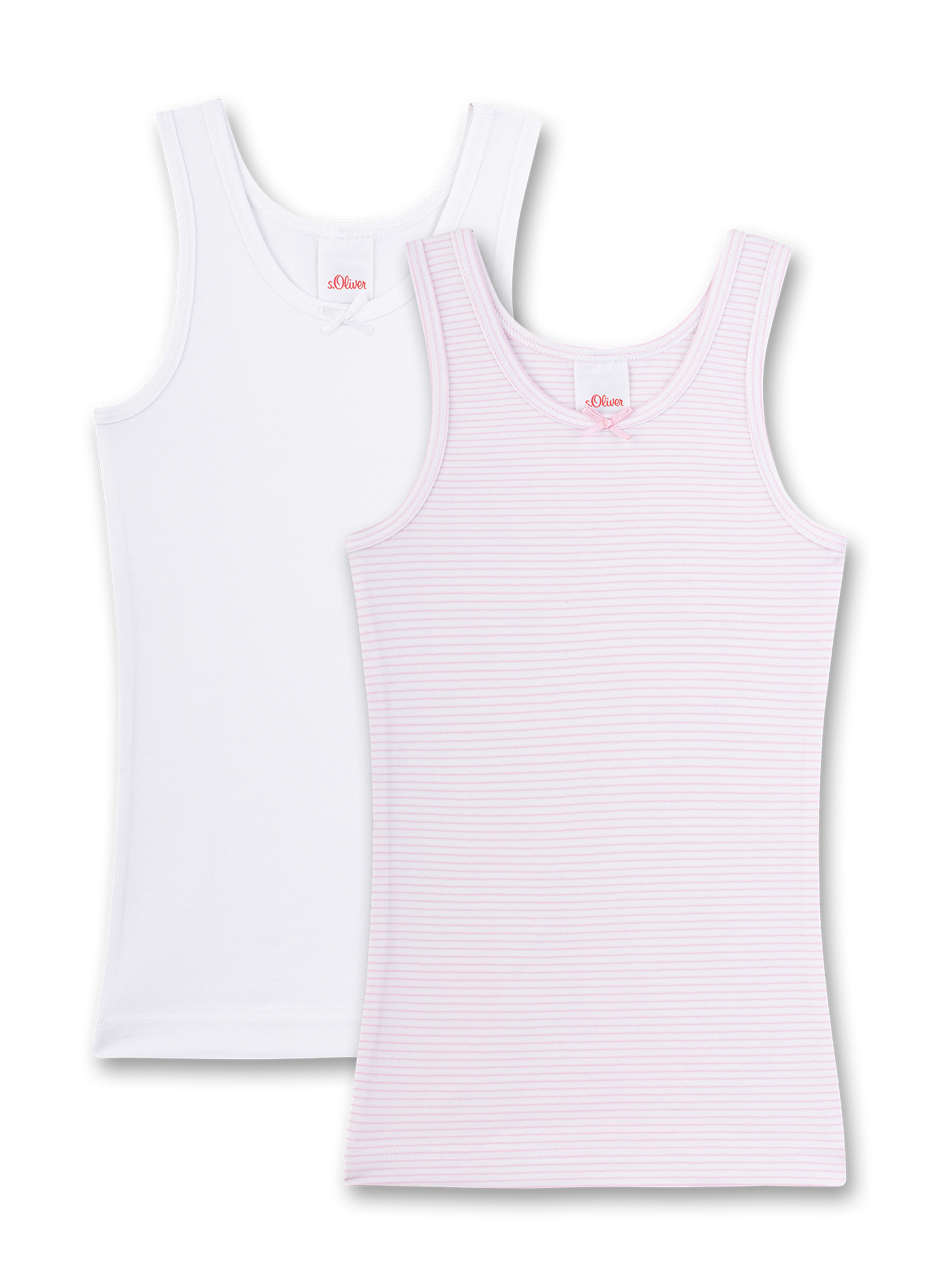 Mädchen-Unterhemd (Doppelpack) Rosa und Weiß