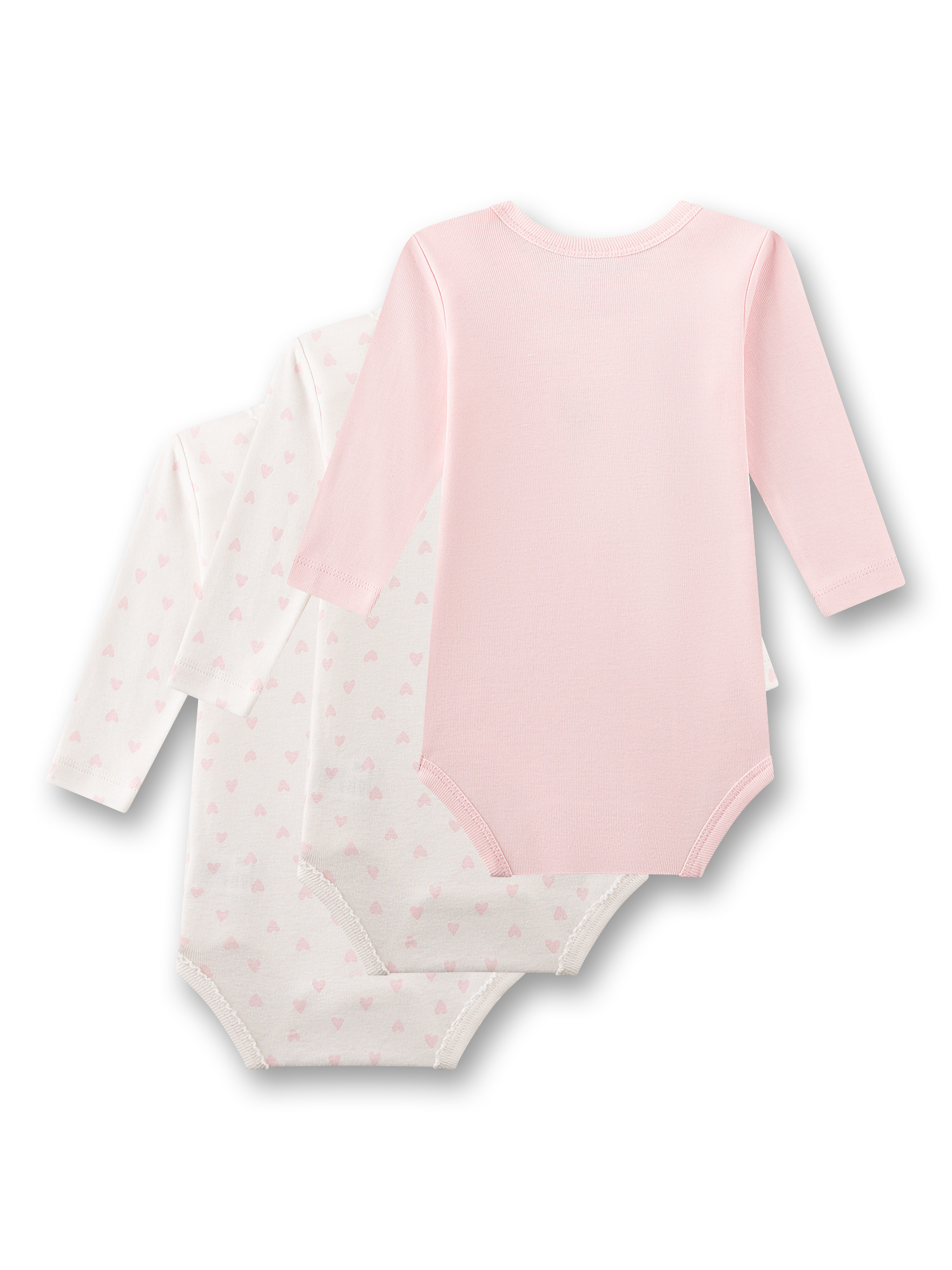 Body-Bodysuit, Langarmbodysuit, Rosa, Unifarben, Baumwolle
