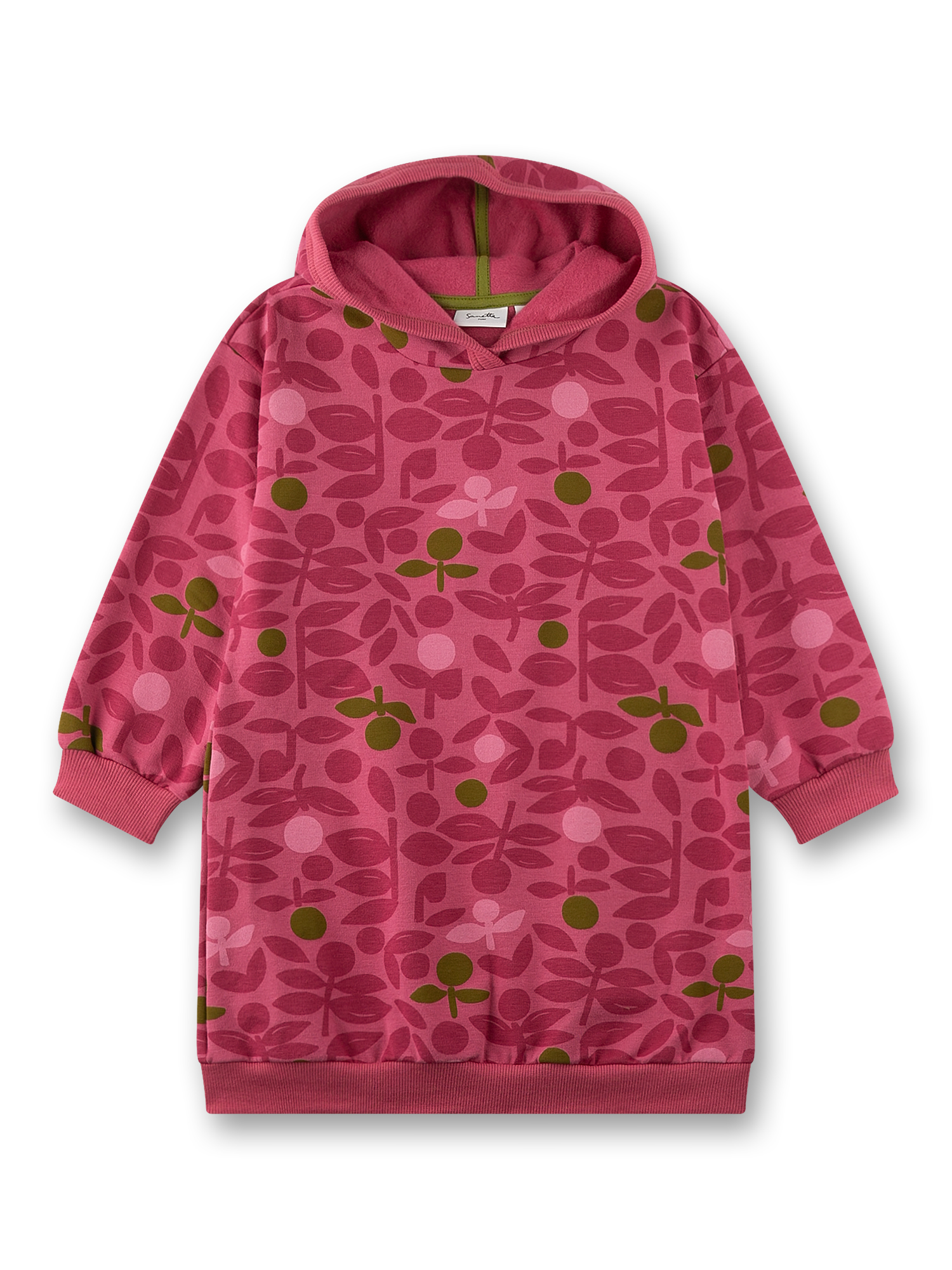 Mädchen-Sweatkleid pink Blumen