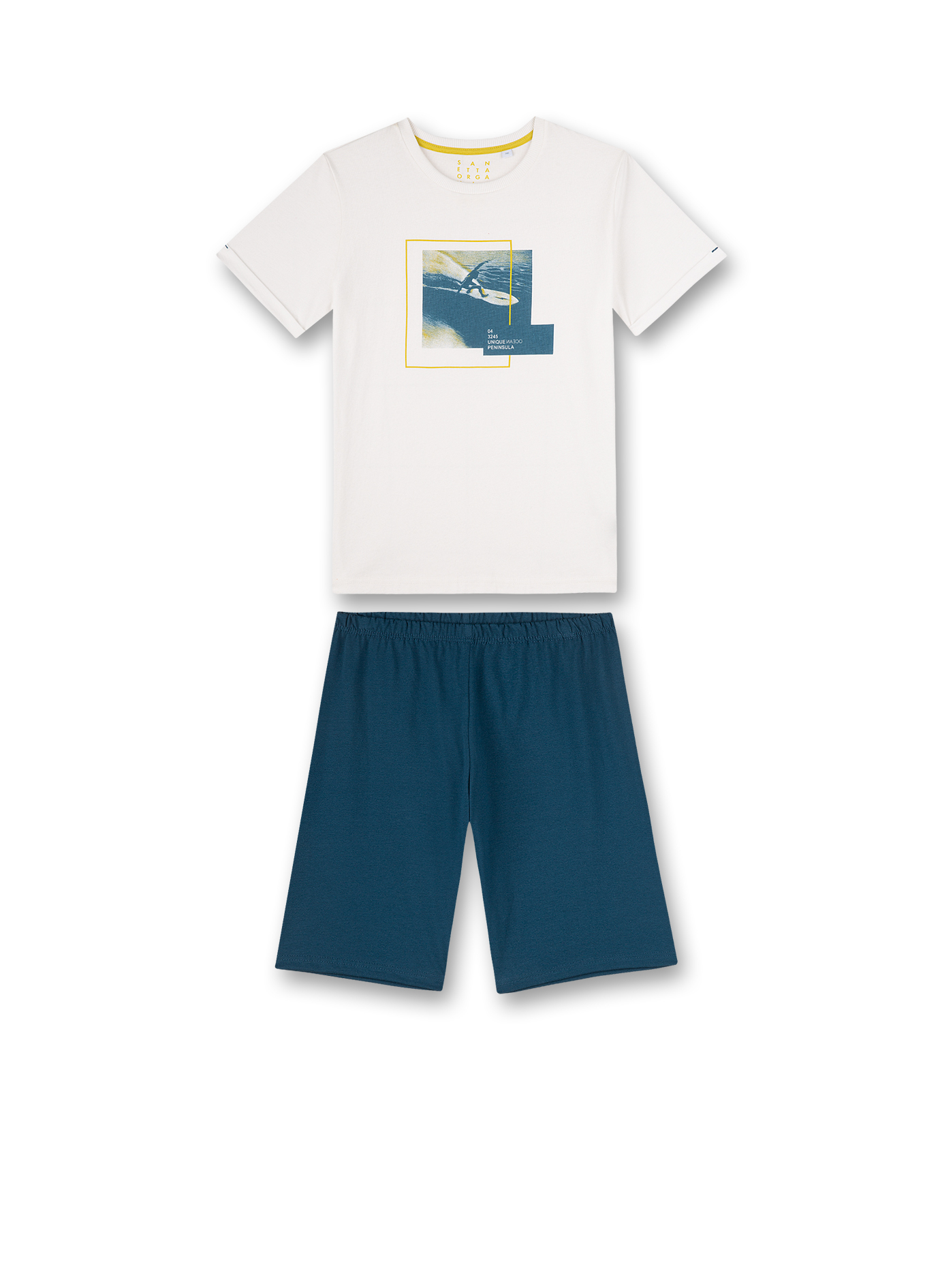 Jungen-Schlafanzug kurz Off-White Ocean Breeze