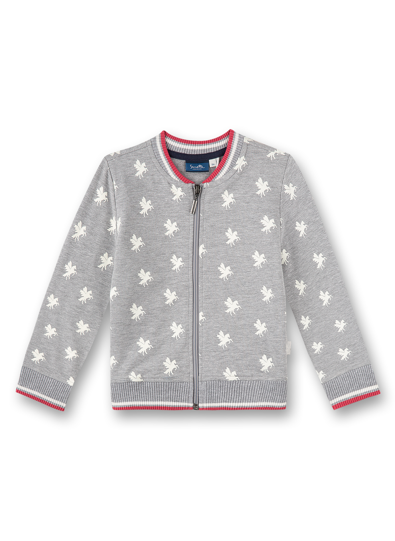 Mädchen-Sweatjacke Graumelange Flying Pegasus