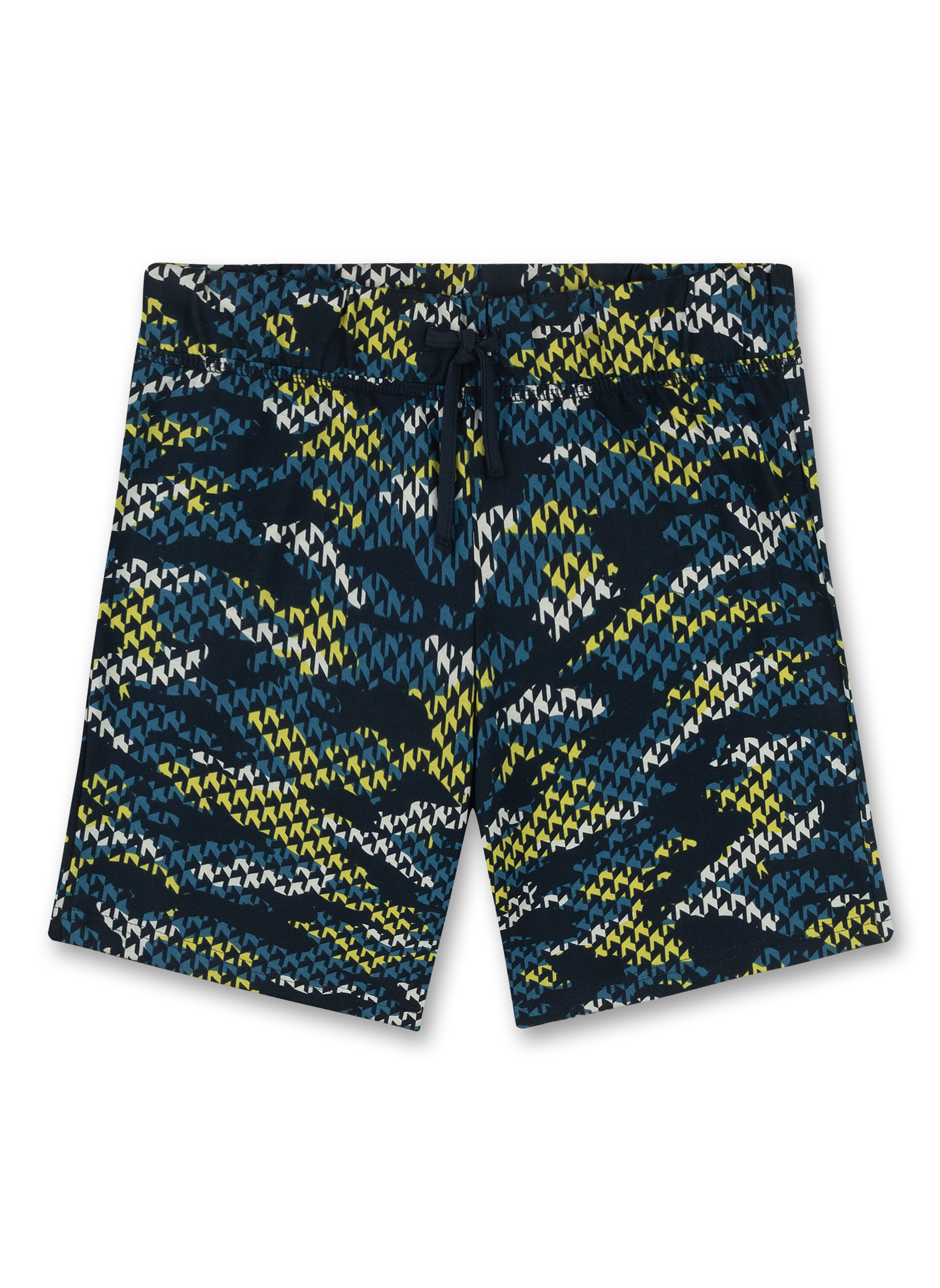 Jungen-Shorts Dunkelblau Camouflage-Allover