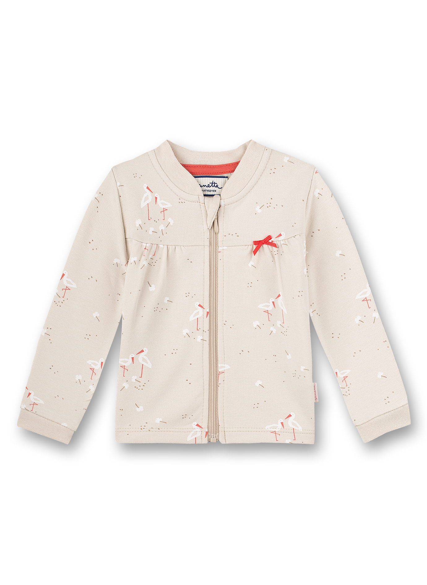 Mädchen-Sweatjacke Beige Family Stork