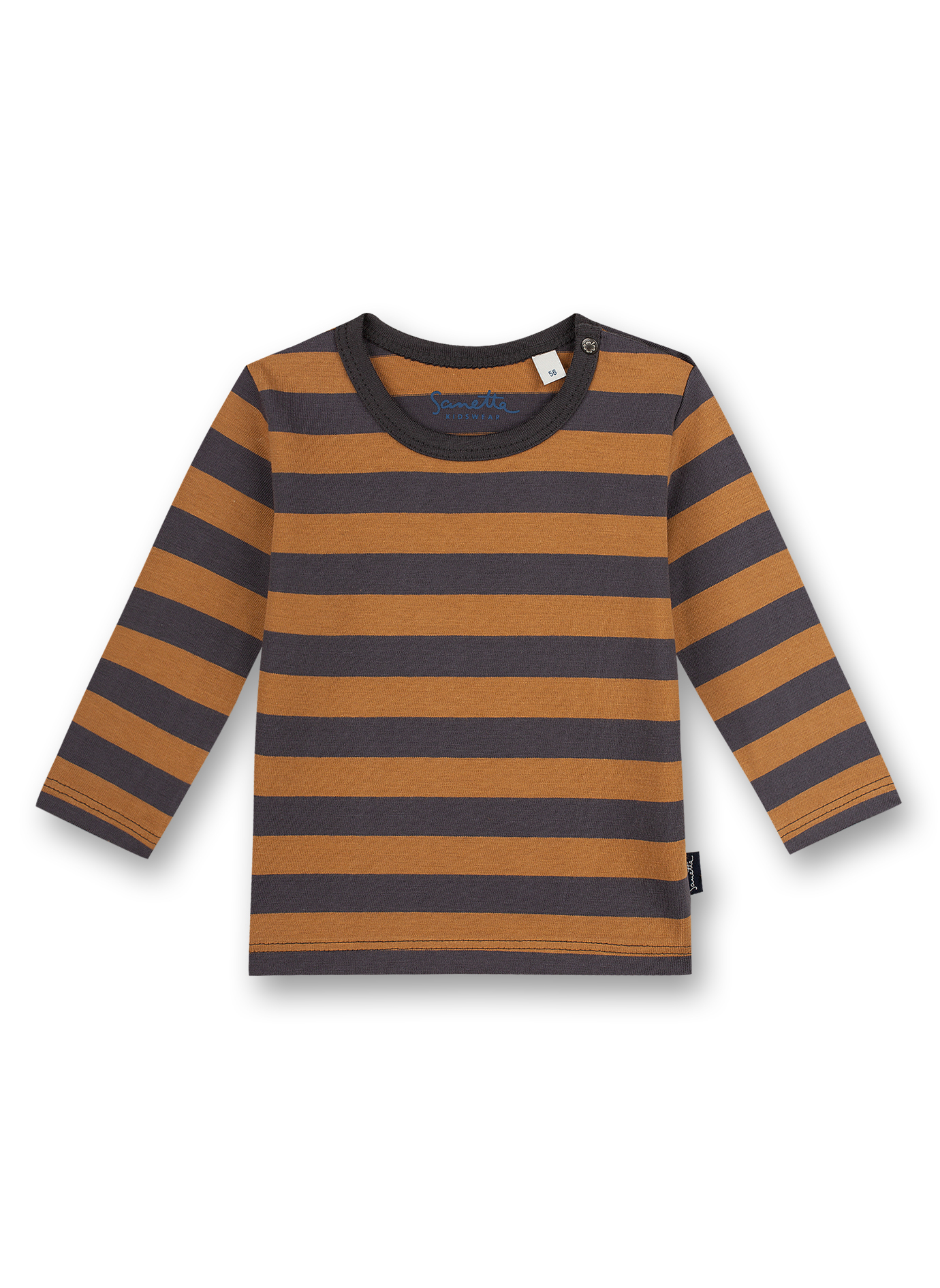 Jungen-Shirt langarm Anthrazit Ringel Happy Bear
