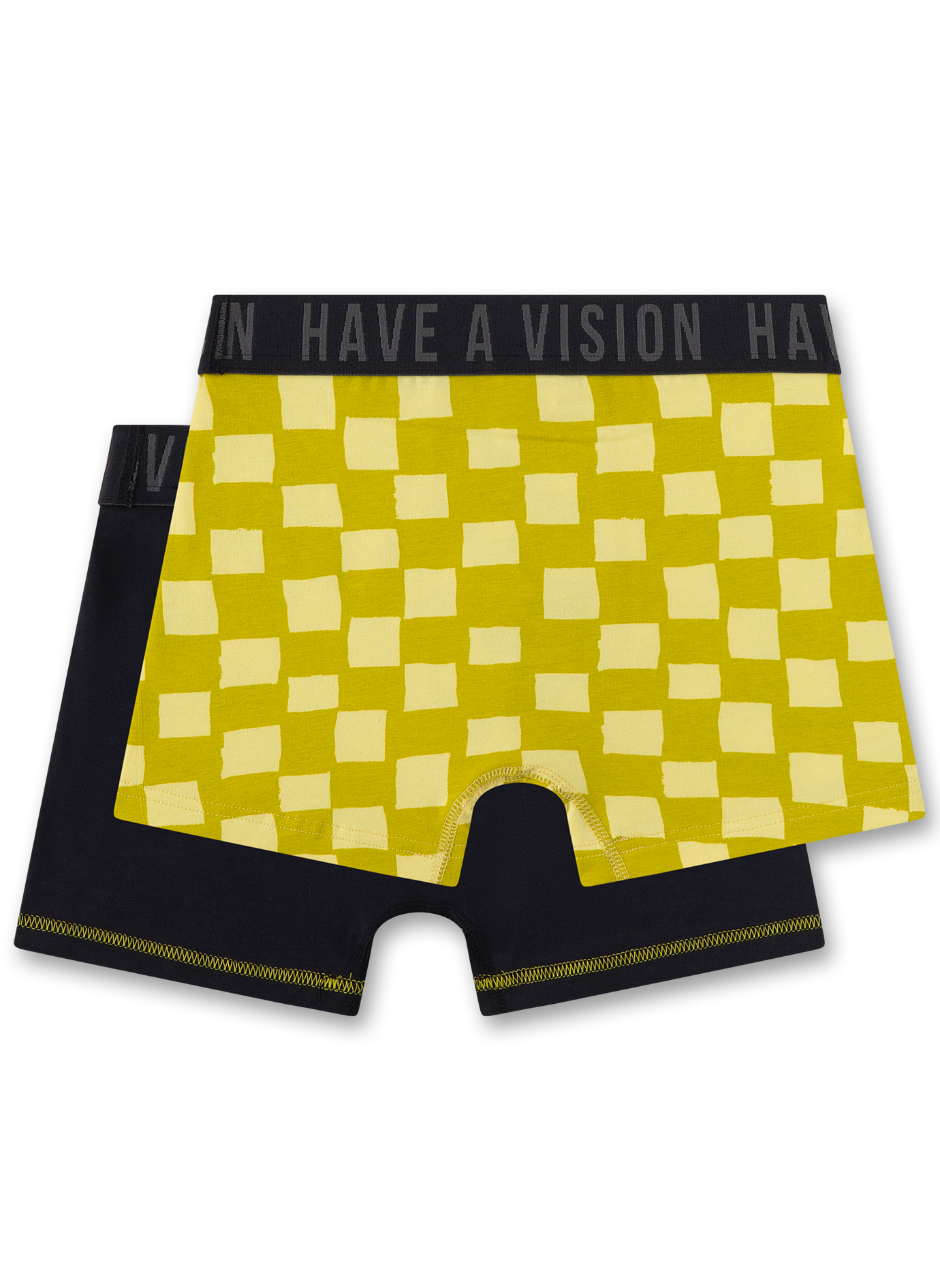Jungen-Hipshorts (Doppelpack) Schwarz & Gelb