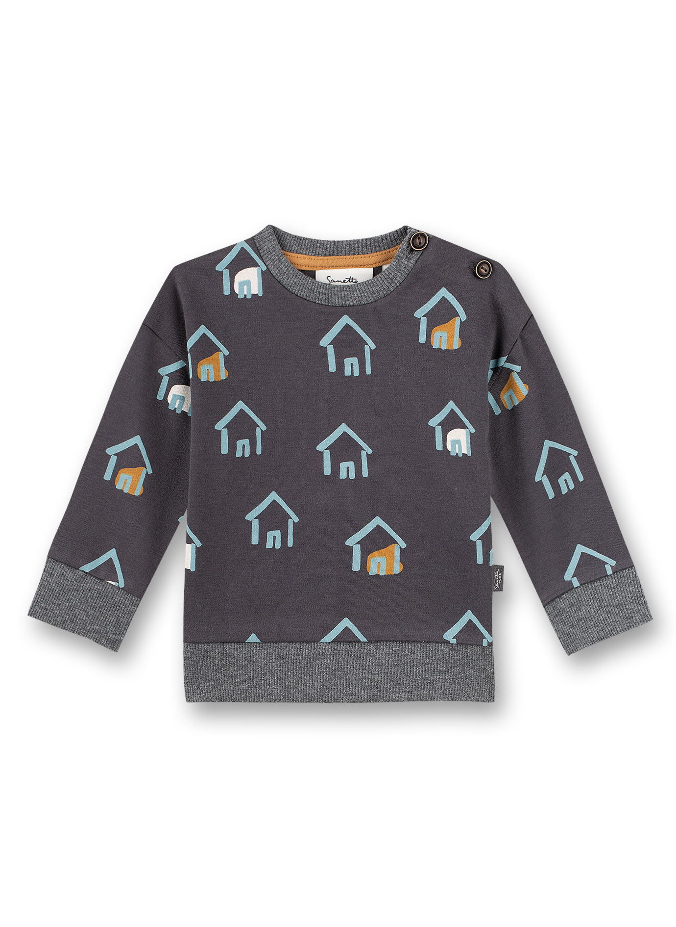 Jungen-Sweatshirt Dunkelgrau