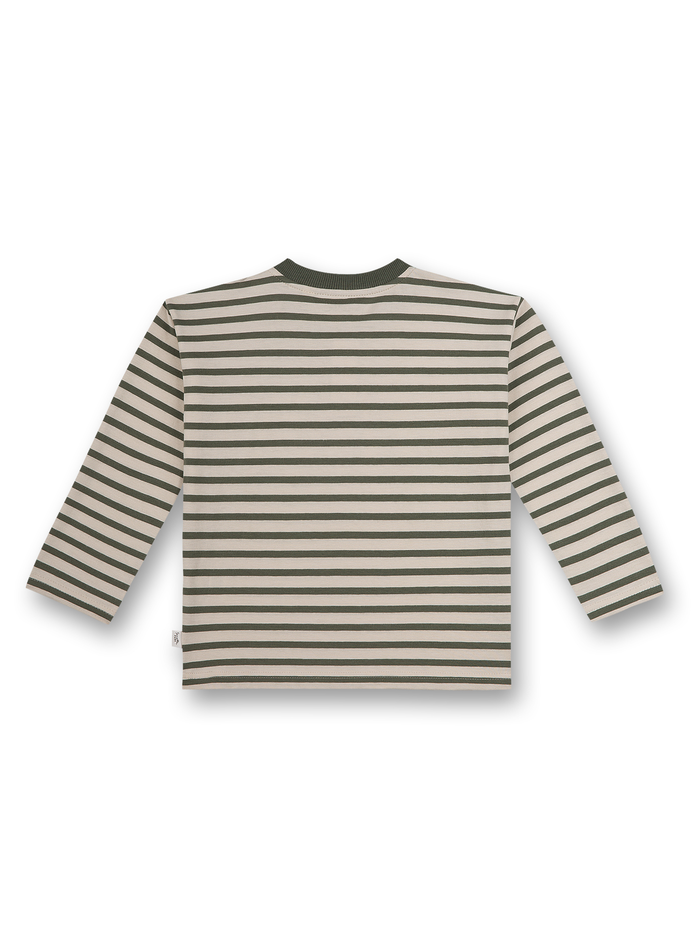 Jungen-Shirt langarm Grün Ringel