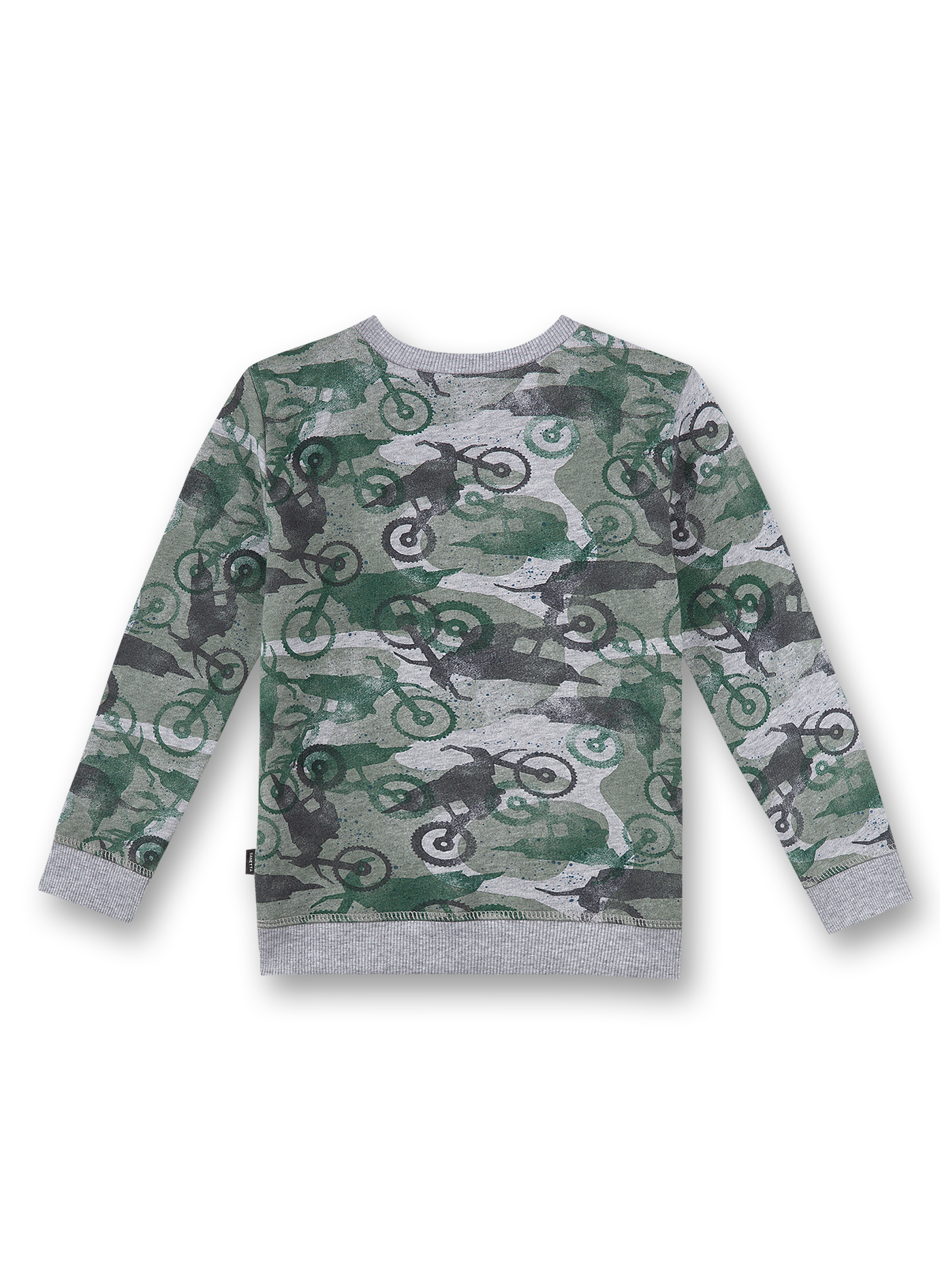 Jungen-Sweatshirt Graumelange Camouflage-Allover Motocross