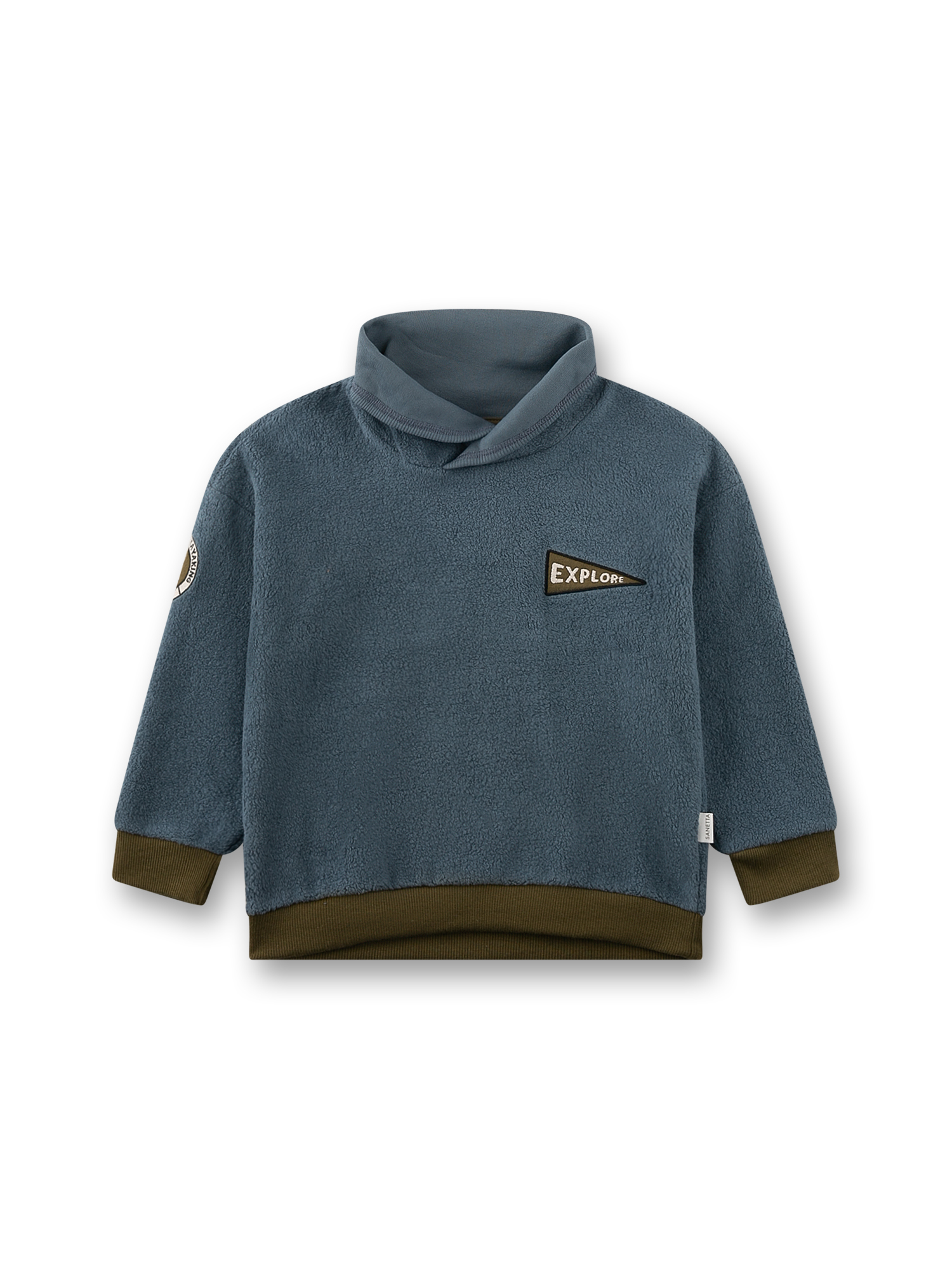 Jungen-Sweatshirt blau Teddy-Qualität