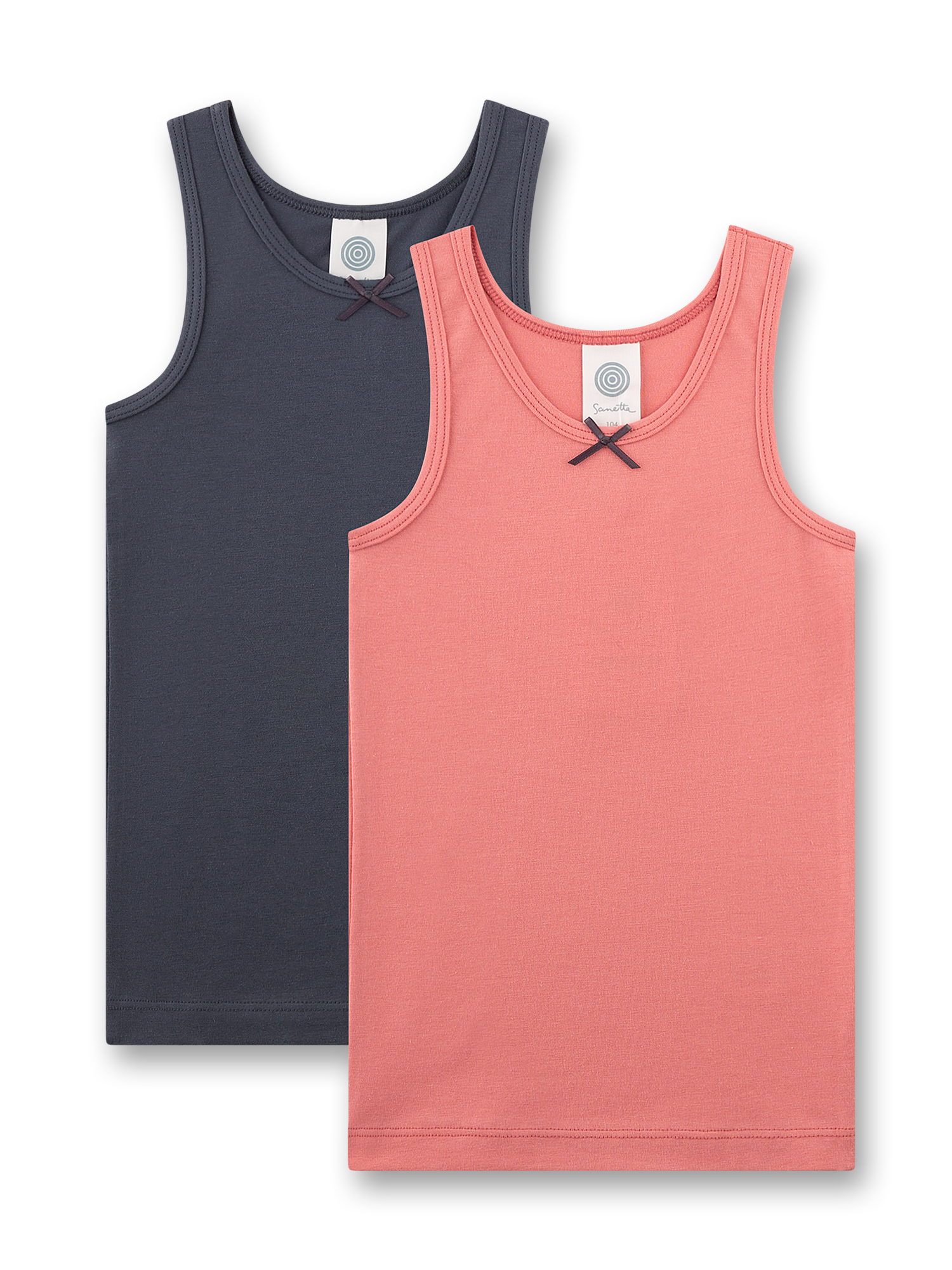 Tanktop, Baumwolle, Schlafbekleidung, einfarbig, Zweierpack
