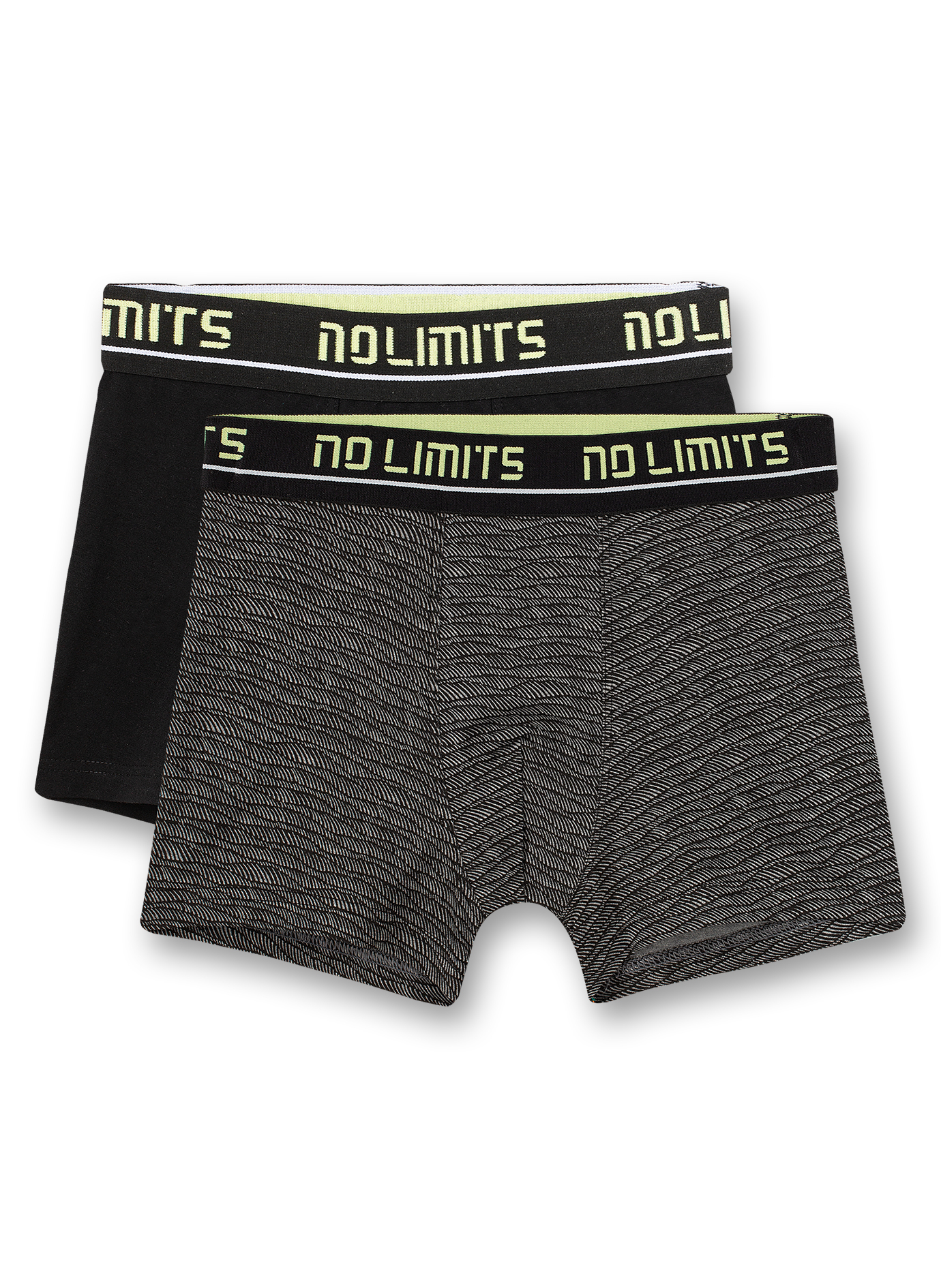 Jungen-Hipshorts (Doppelpack) Dunkelgrau und Schwarz