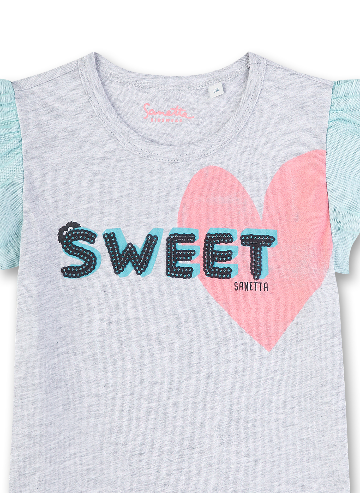 Mädchen T-Shirt Graumelange Sweet Heart