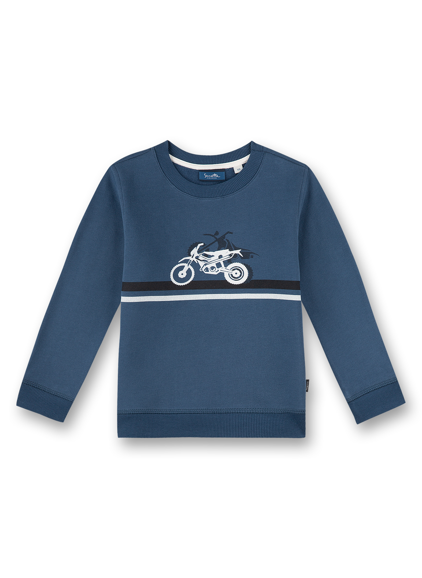 Jungen-Sweatshirt Blau Motocross