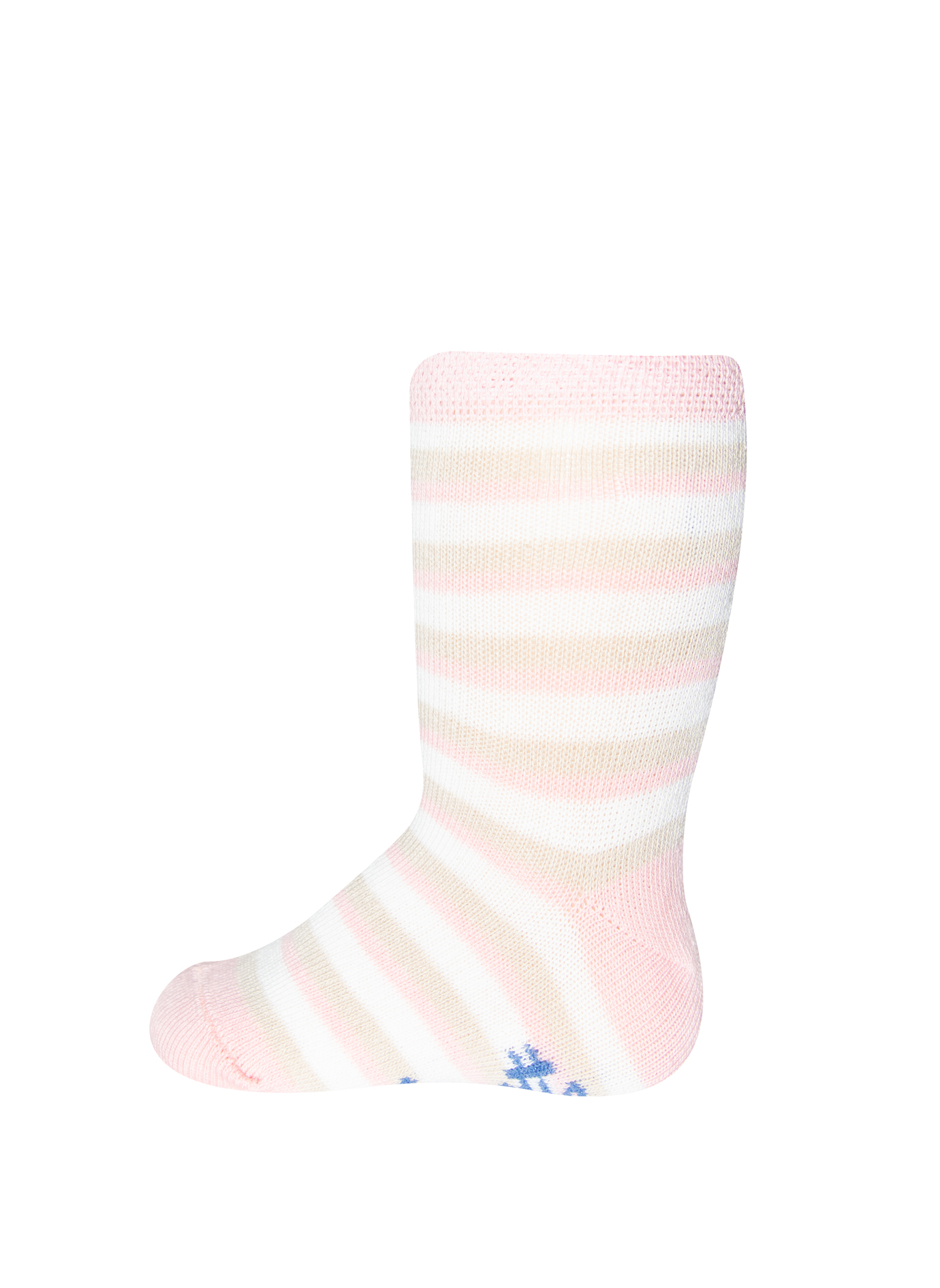 Mädchen-Socken (Doppelpack) Weiß und Rosa-geringelt