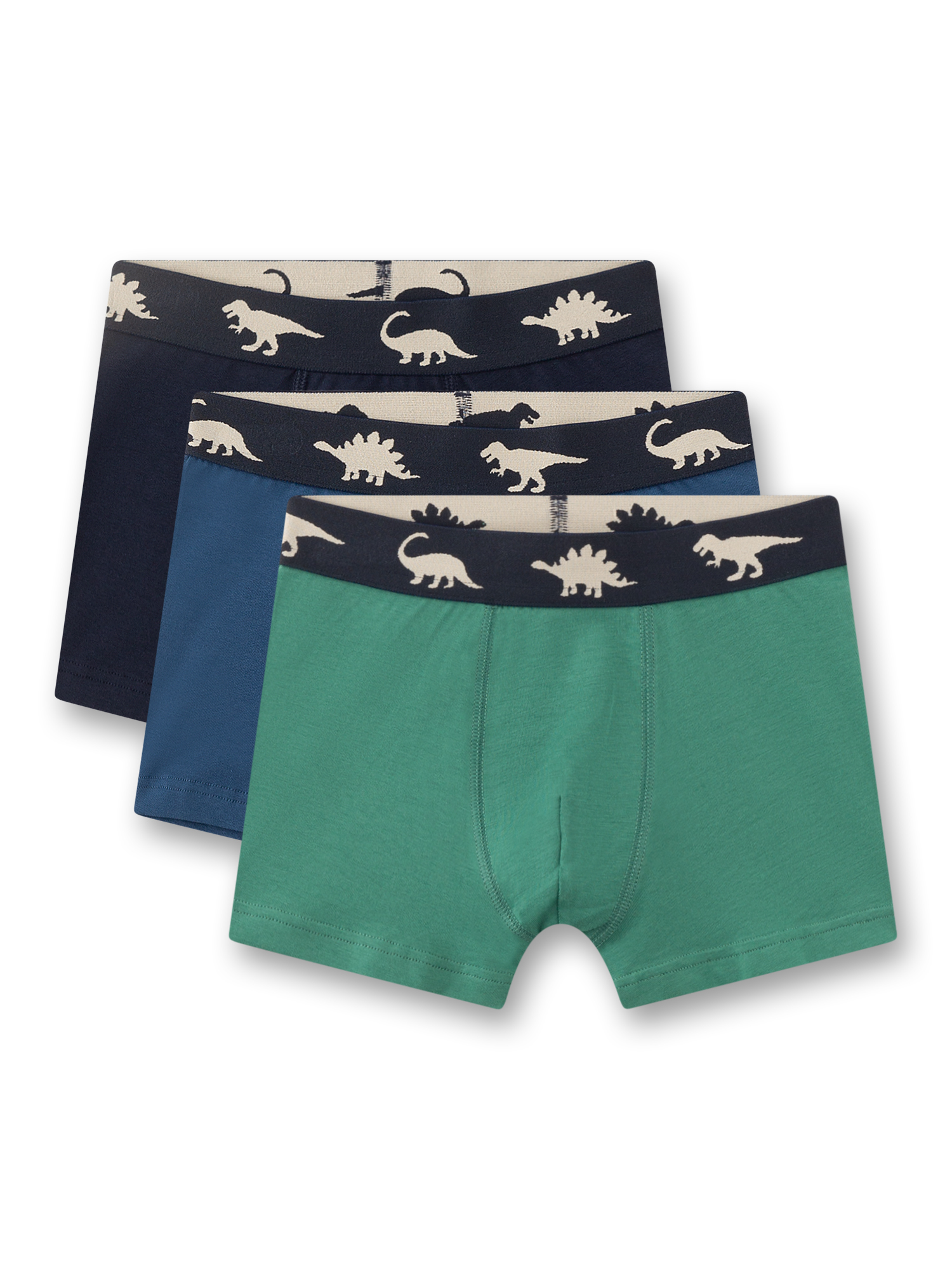 Boxershorts, Kinderunterwäsche, Dinosaurier, elastischer Bund, uni Farbe