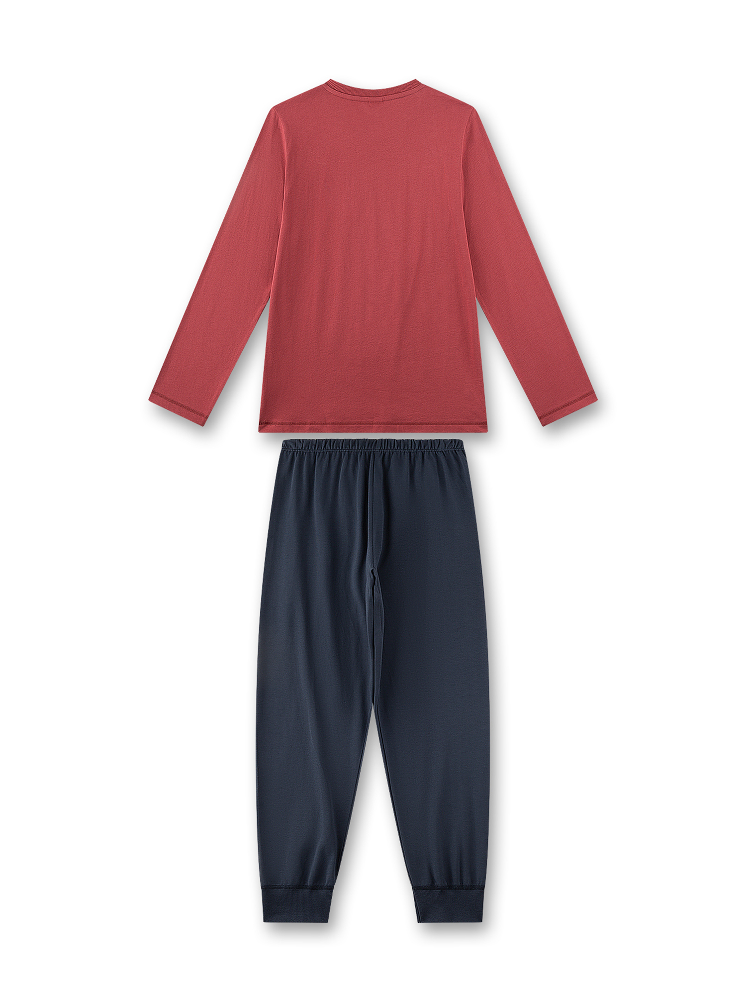 Langarmshirt, Rot, Set, Obere, Hose, Rundhalsausschnitt, Baumwolle?, Loungewear, Passend
