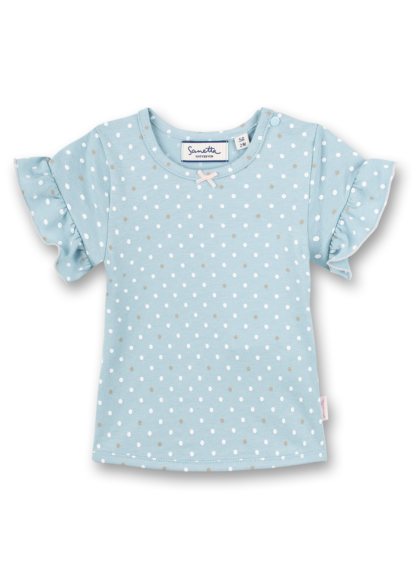 Mädchen T-Shirt Hellblau Dots-Allover Fluffy Duckling