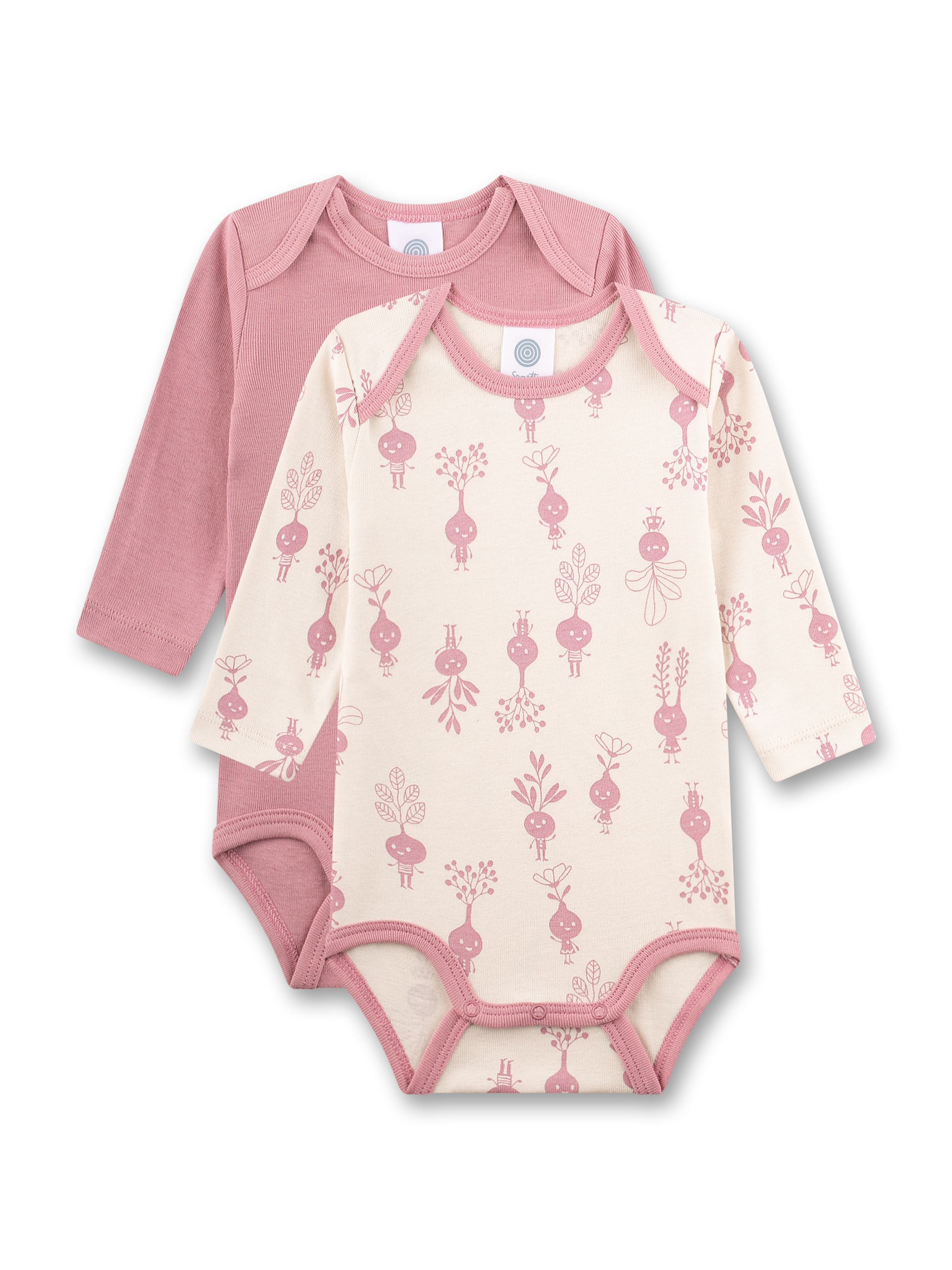 Baby-Body langarm (Doppelpack) rosa Rüben