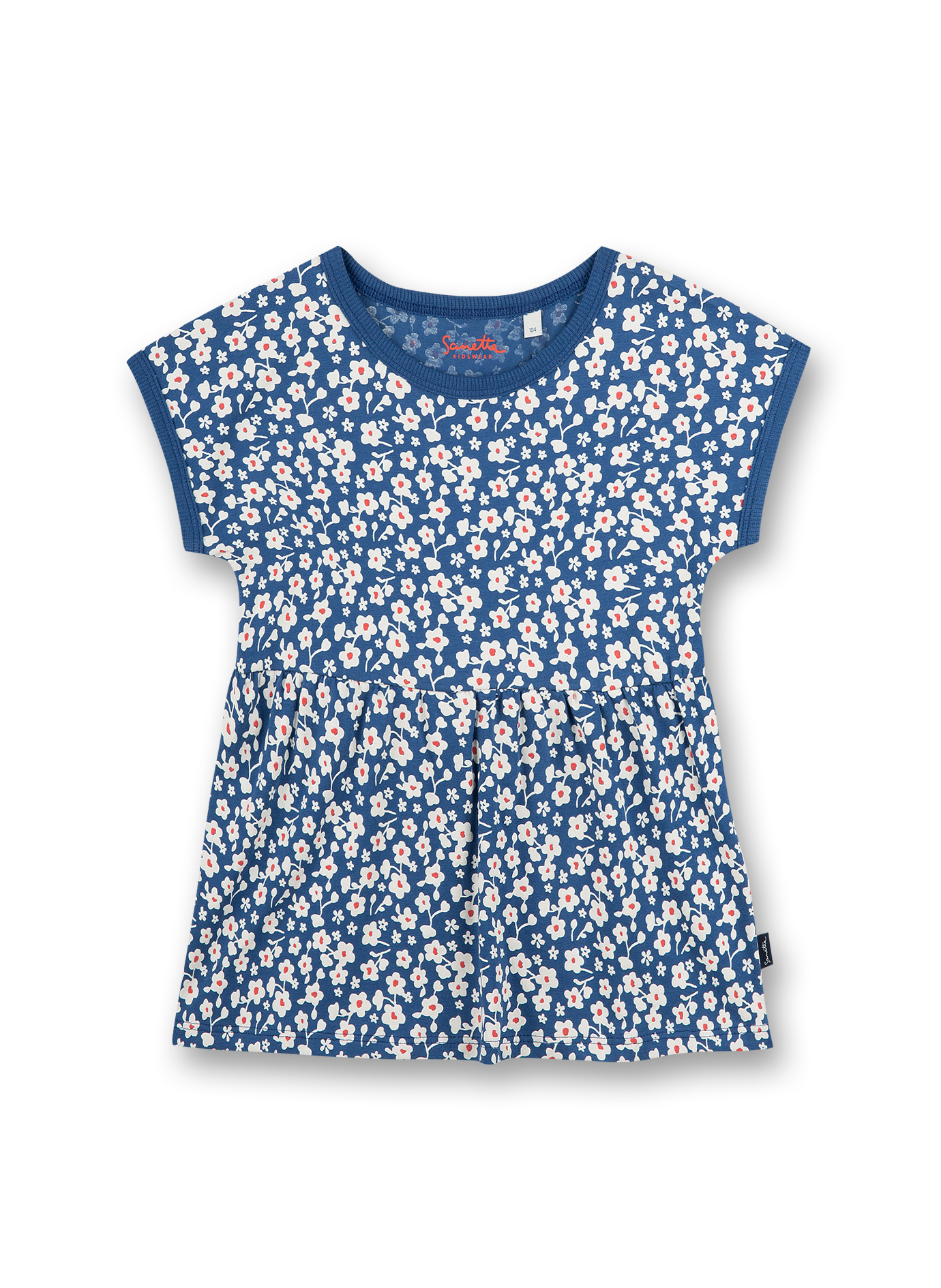 Mädchen T-Shirt Blau Blumenallover Strawberry