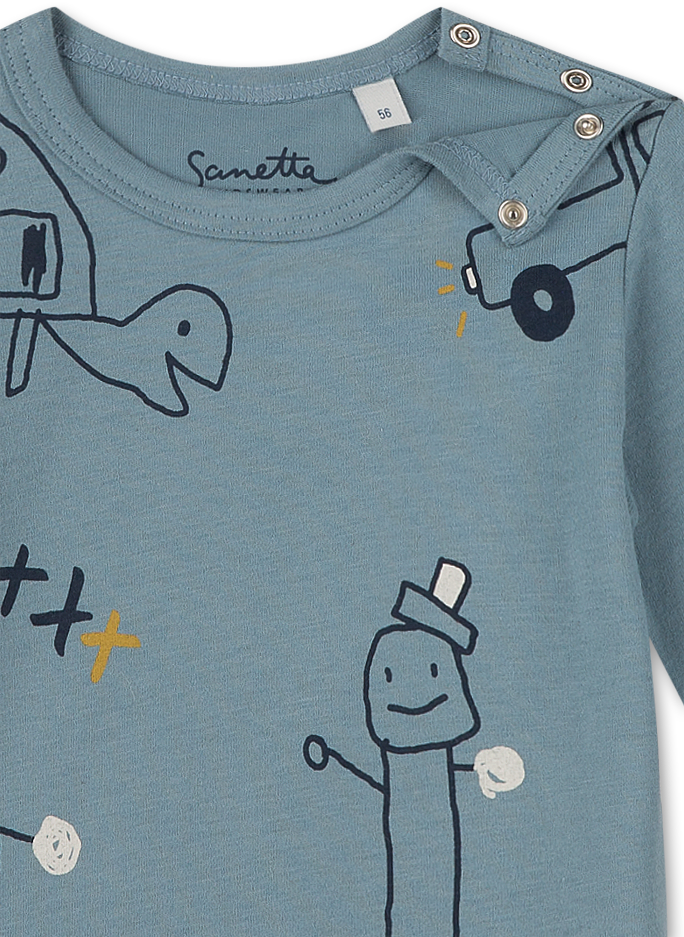 Jungen-Shirt langarm Blau Turtle