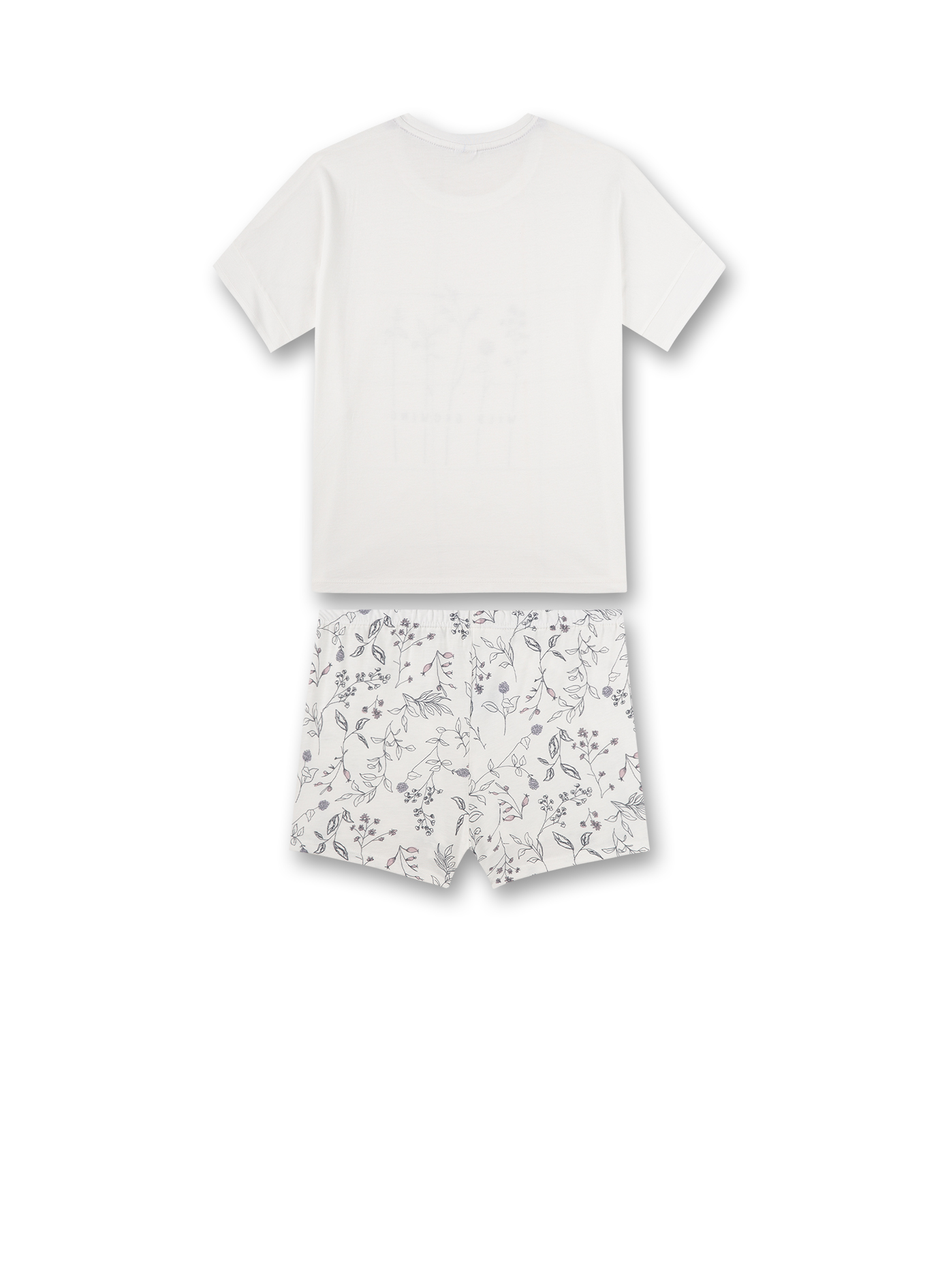 Mädchen-Schlafanzug kurz Off-White
