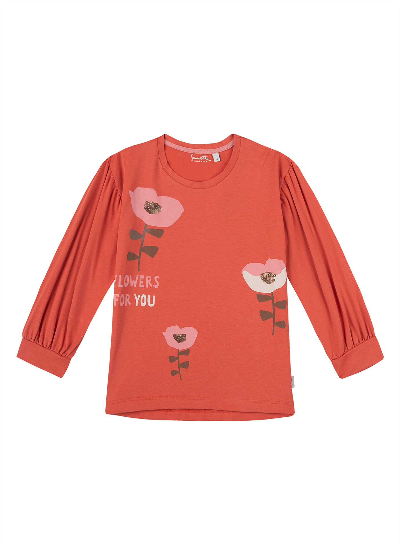 Mädchen-Shirt langarm Orange Flowers for You