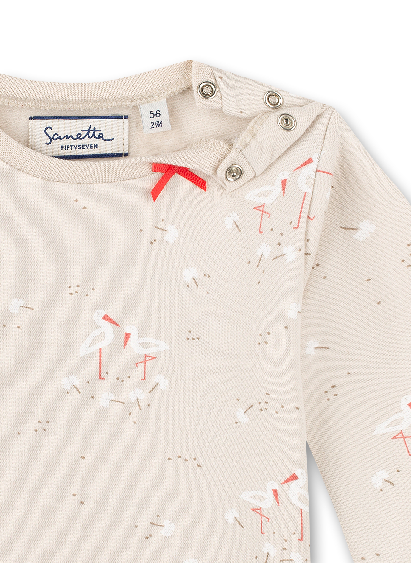 Mädchen-Sweatshirt Beige Family Stork