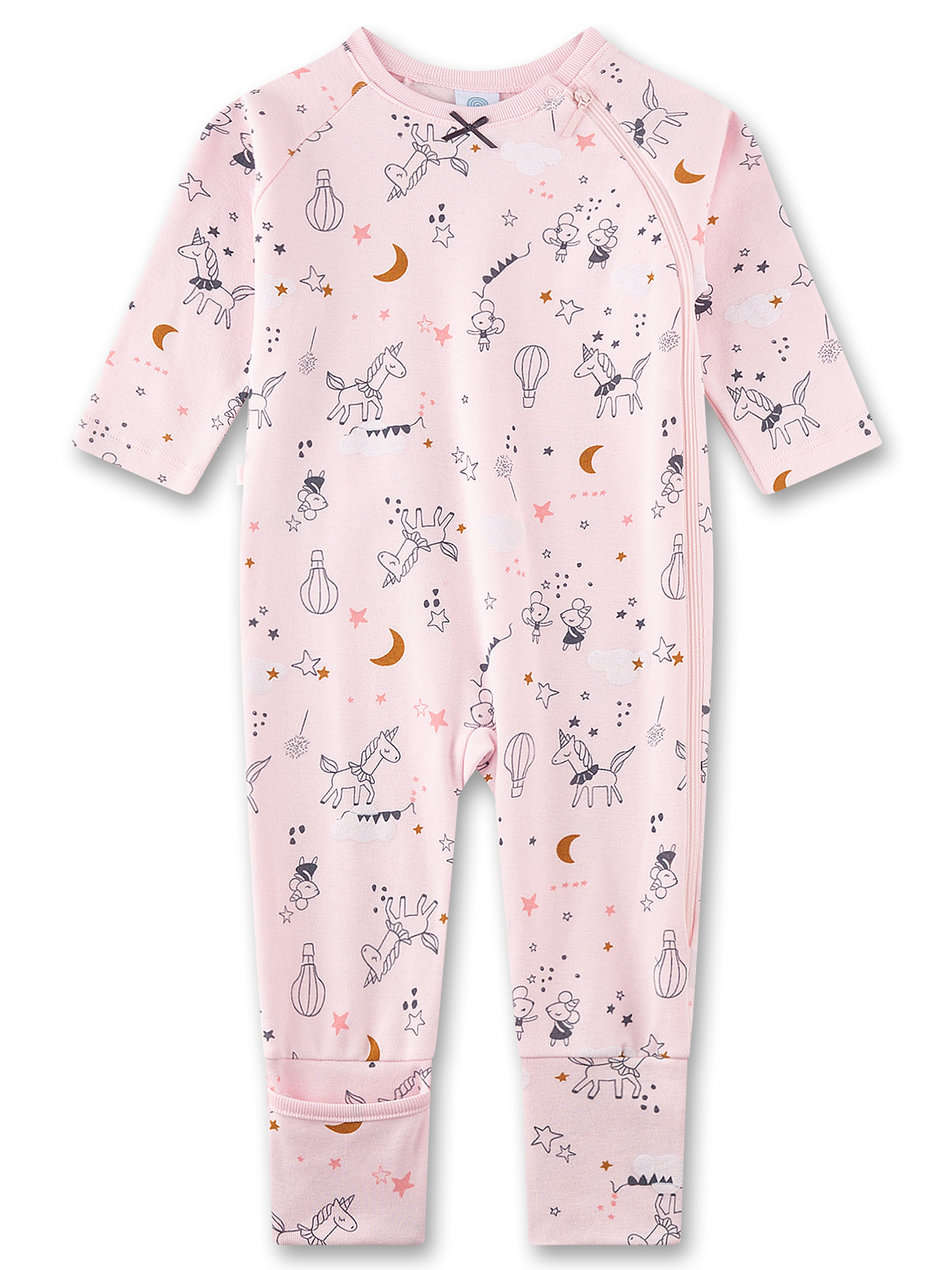 Schlafanzug, Baby, Einteiler, Rosa, Muster Tiere