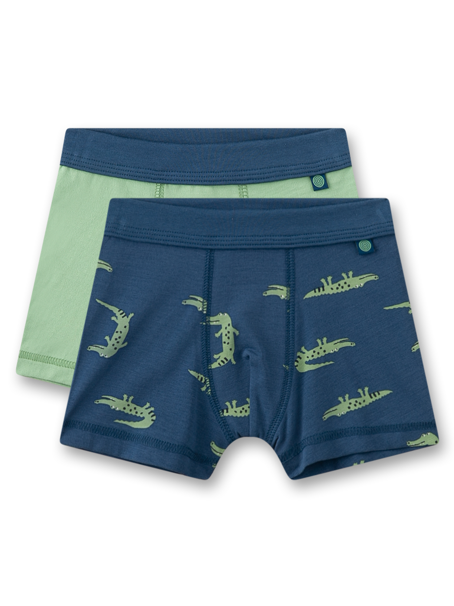 Jungen-Boxershorts (Doppelpack) blau & grün Krokodil