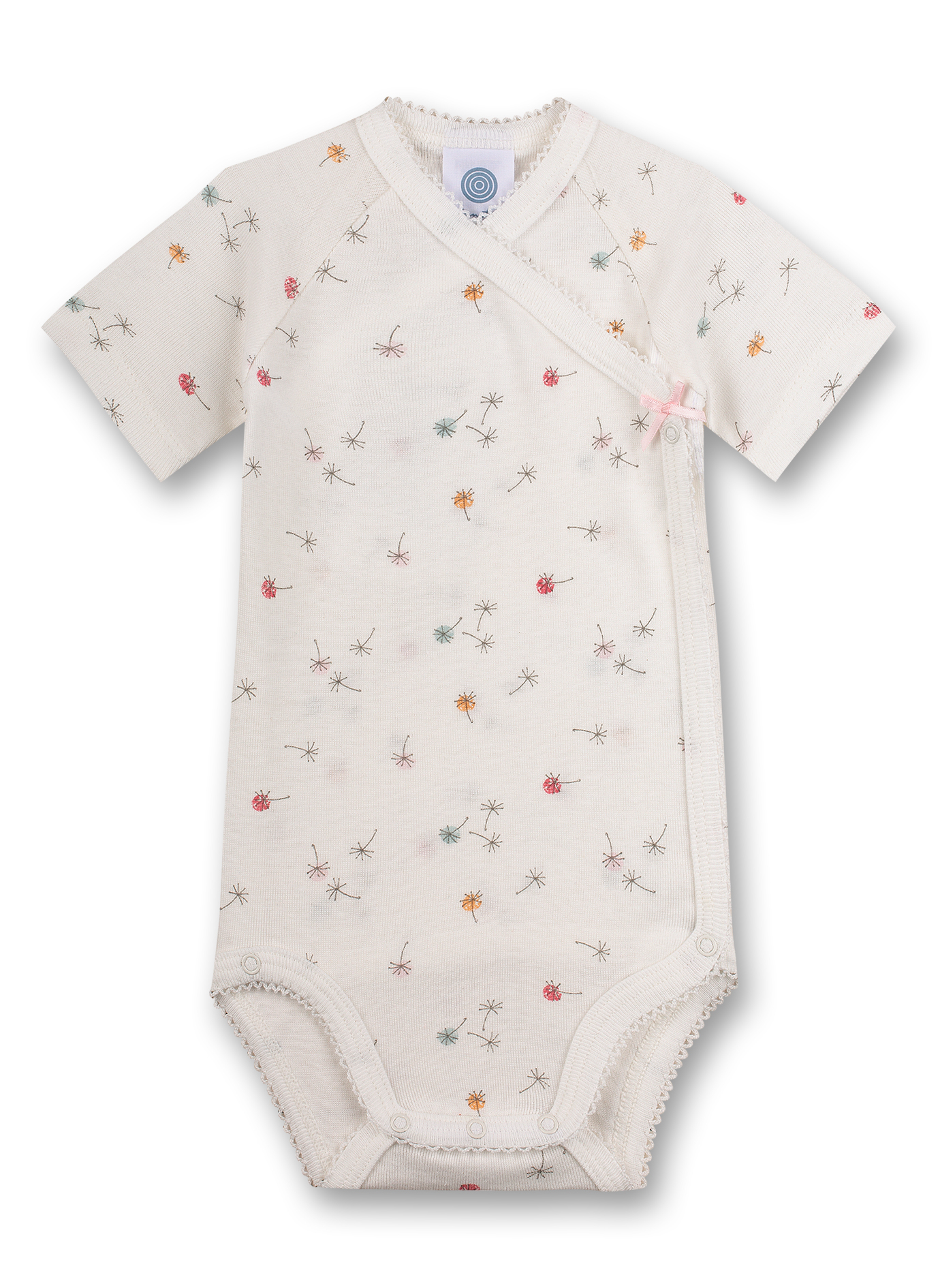 Wickelbody kurzarm Off-White Shiny Dragonfly