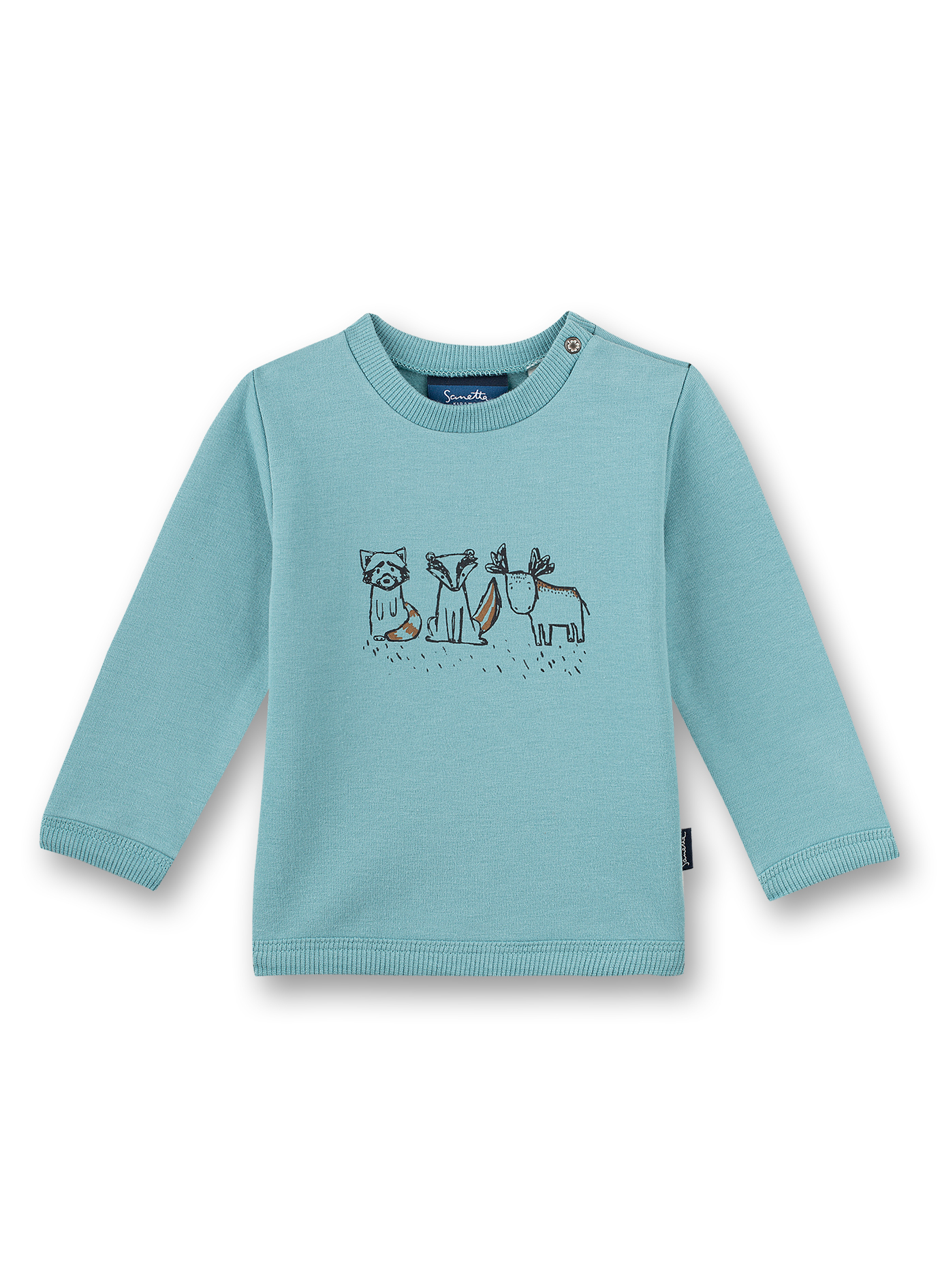 Jungen-Sweatshirt Hellblau Indian Little Panda
