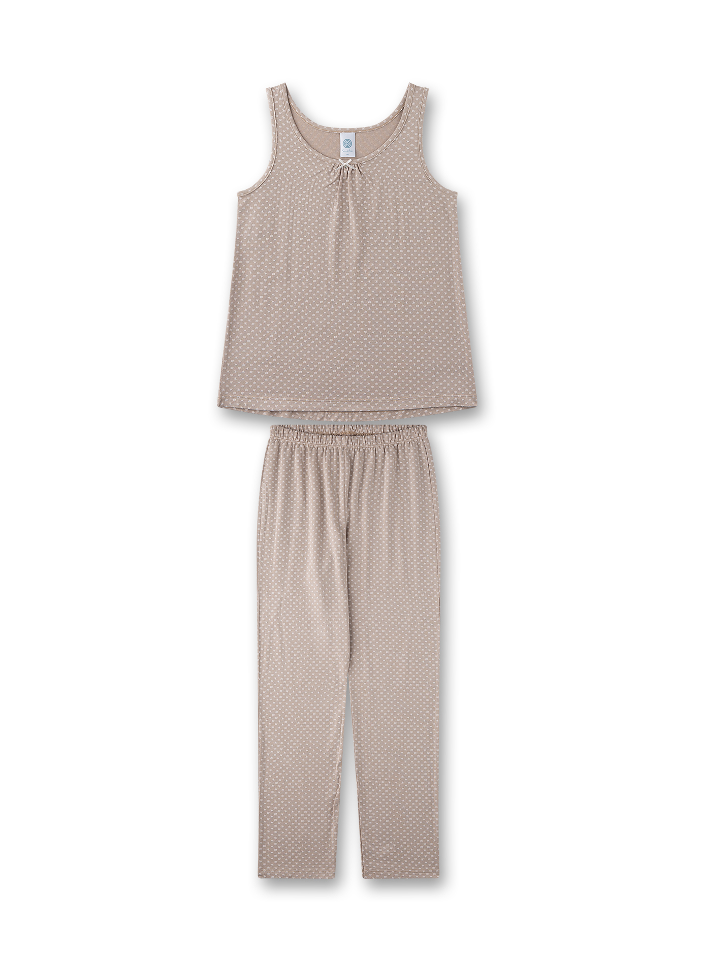 Mädchen-Schlafanzug lang beige mit Top